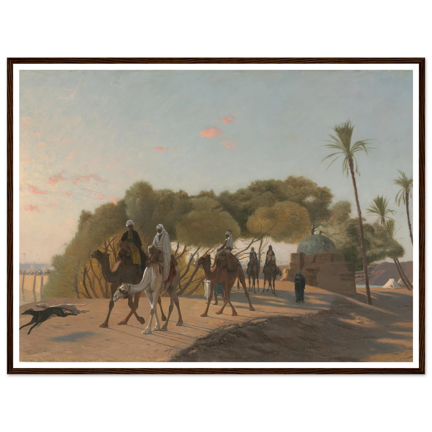 Leaving the Oasis (1880s) Art Print | Jean Leon Gerome - Framed Poster - 30x40 cm / 12x16″ - Black frame