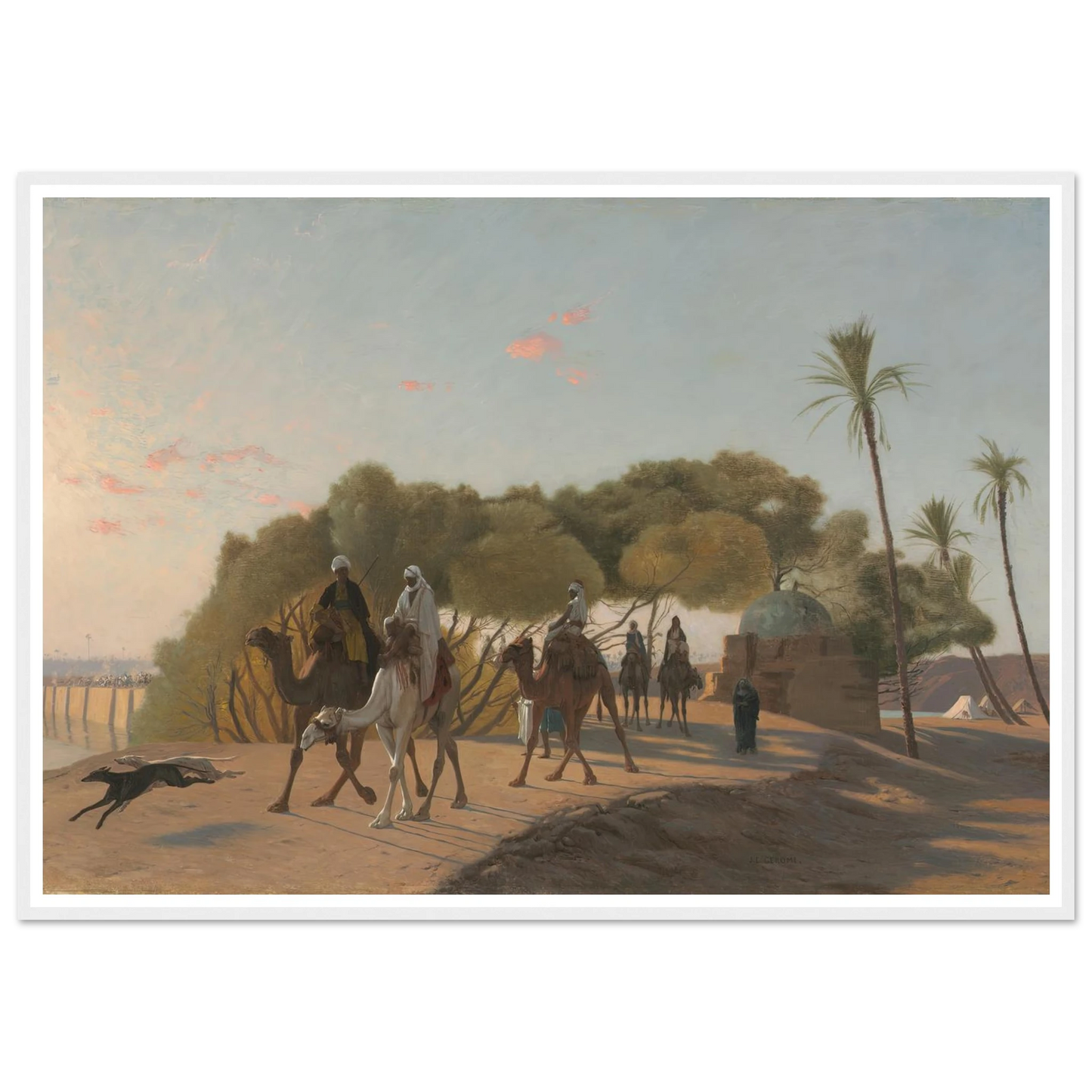 Leaving the Oasis (1880s) Art Print | Jean Leon Gerome - Framed Poster - 30x40 cm / 12x16″ - Black frame