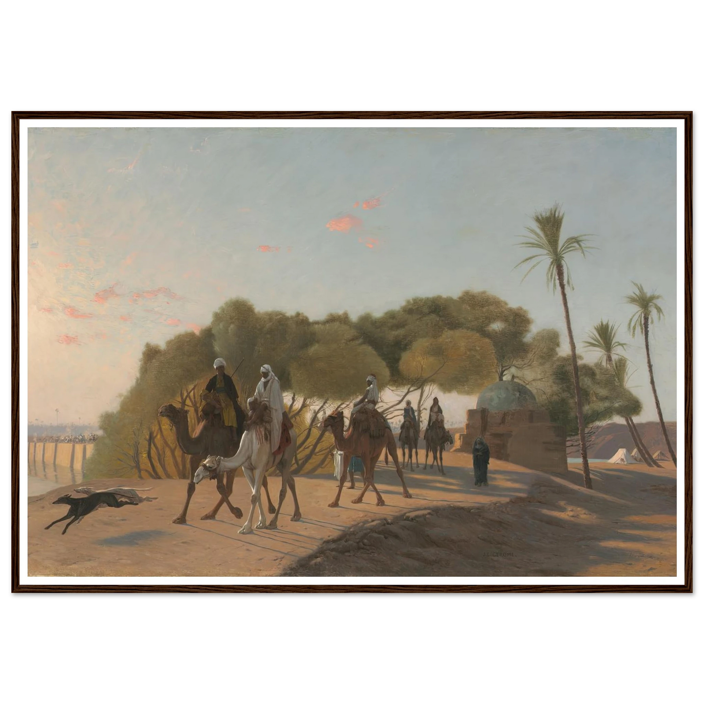 Leaving the Oasis (1880s) Art Print | Jean Leon Gerome - Framed Poster - 30x40 cm / 12x16″ - Black frame