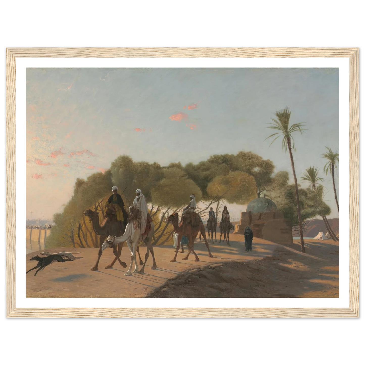Leaving the Oasis (1880s) Art Print | Jean Leon Gerome - Framed Poster - 30x40 cm / 12x16″ - Black frame