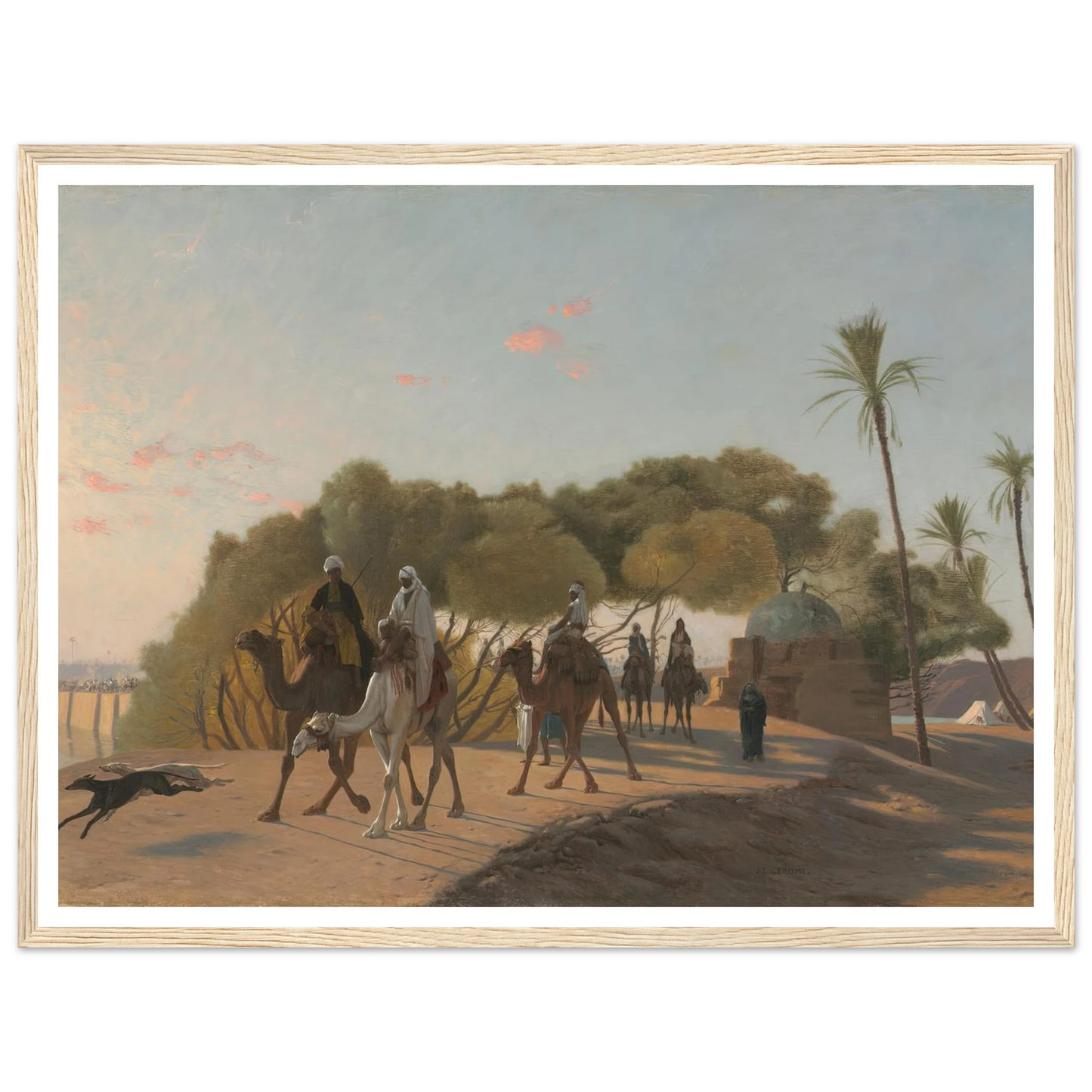 Leaving the Oasis (1880s) Art Print | Jean Leon Gerome - Framed Poster - 30x40 cm / 12x16″ - Black frame