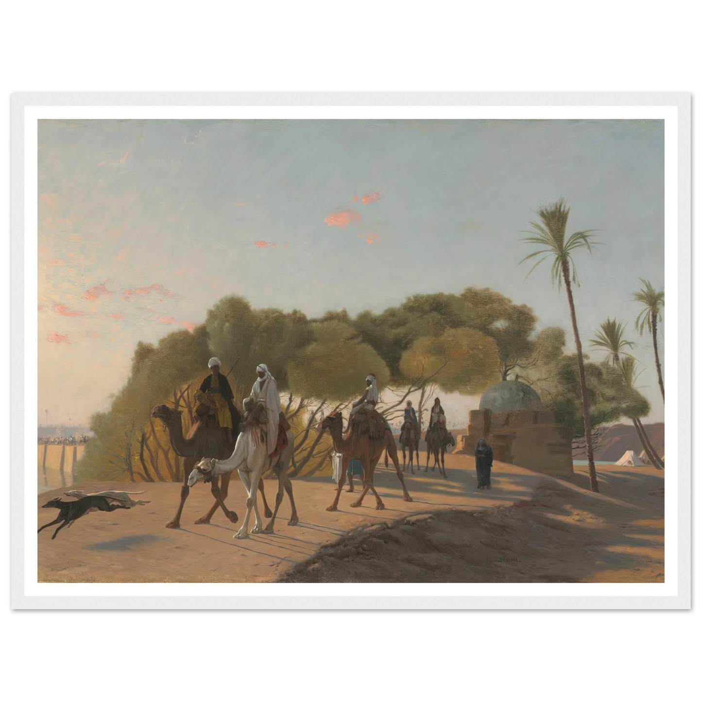 Leaving the Oasis (1880s) Art Print | Jean Leon Gerome - Framed Poster - 30x40 cm / 12x16″ - Black frame