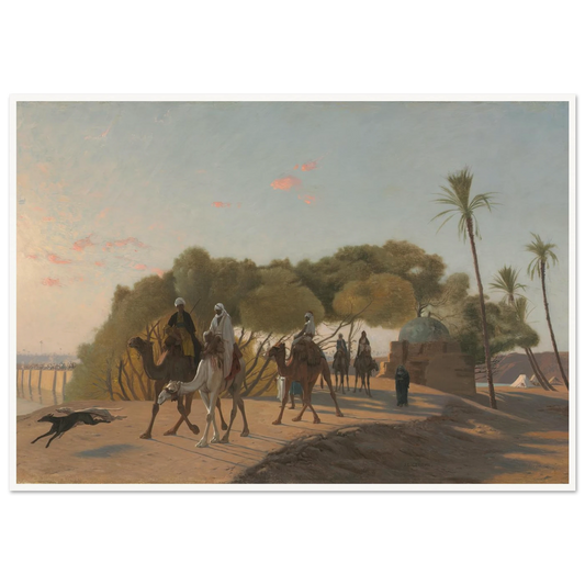 Leaving the Oasis (1880s) Art Print | Jean Leon Gerome - Framed Poster - 30x40 cm / 12x16″ - Black frame