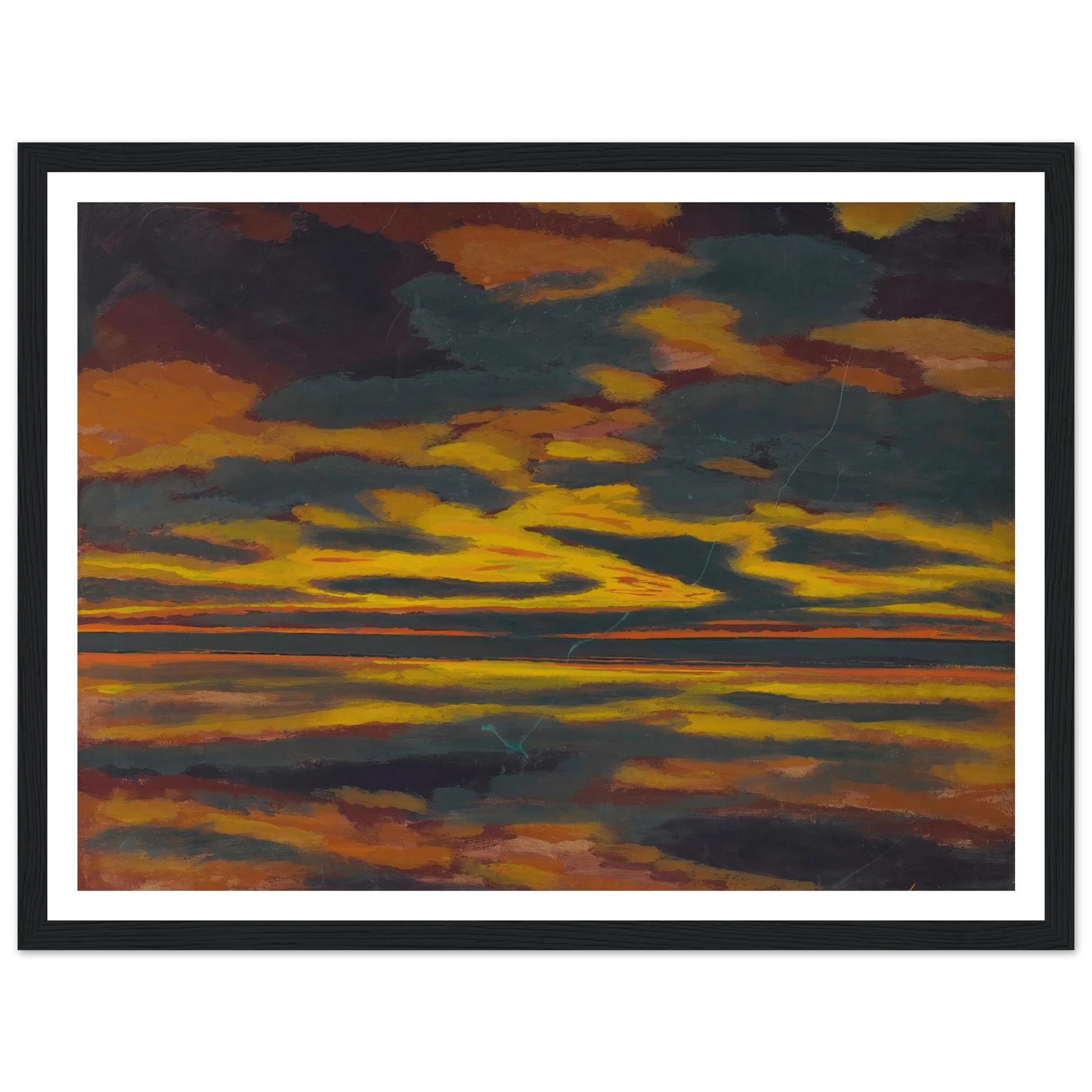 L’eclair Vert Sur La Mer (1921) Art Print | Leon Spilliaert - Framed Poster - 30x40 cm / 12x16″ - Black frame