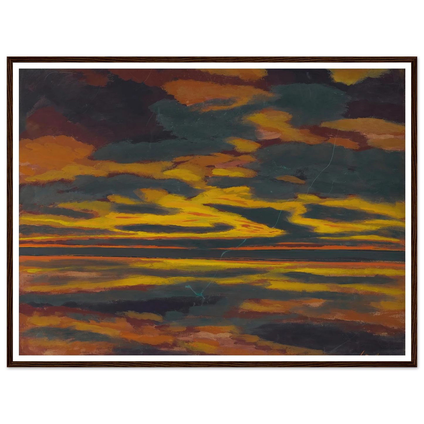 L’eclair Vert Sur La Mer (1921) Art Print | Leon Spilliaert - Framed Poster - 30x40 cm / 12x16″ - Black frame