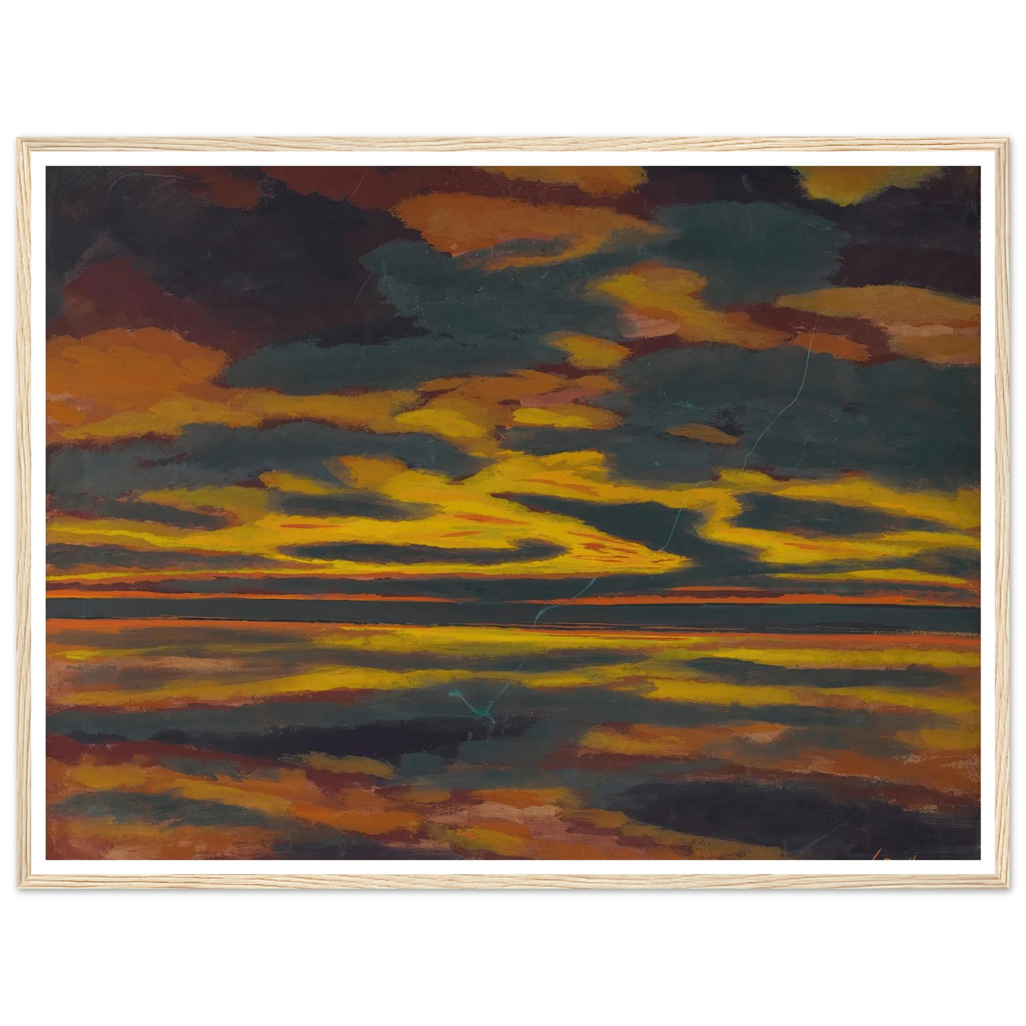 L’eclair Vert Sur La Mer (1921) Art Print | Leon Spilliaert - Framed Poster - 30x40 cm / 12x16″ - Black frame