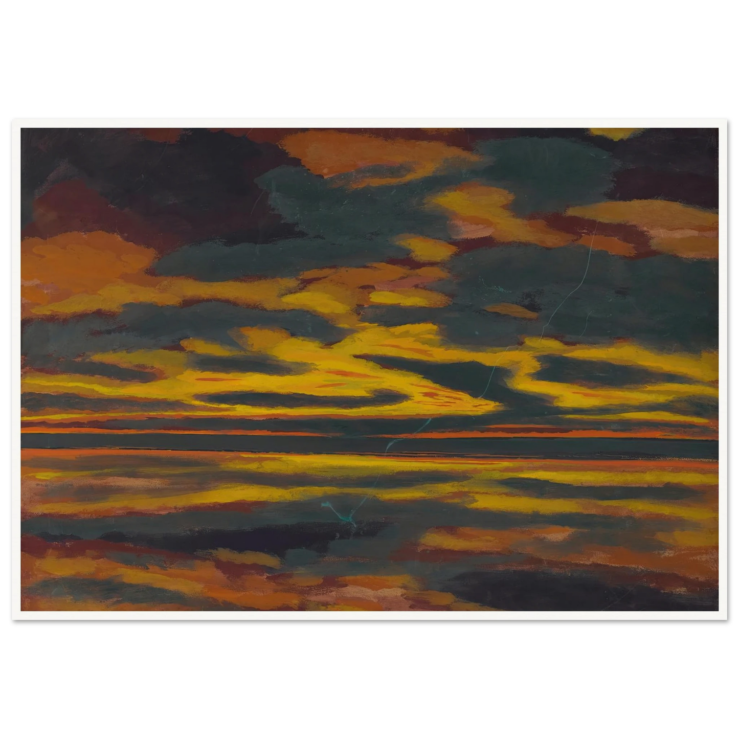 L’eclair Vert Sur La Mer (1921) Art Print | Leon Spilliaert - Framed Poster - 30x40 cm / 12x16″ - Black frame