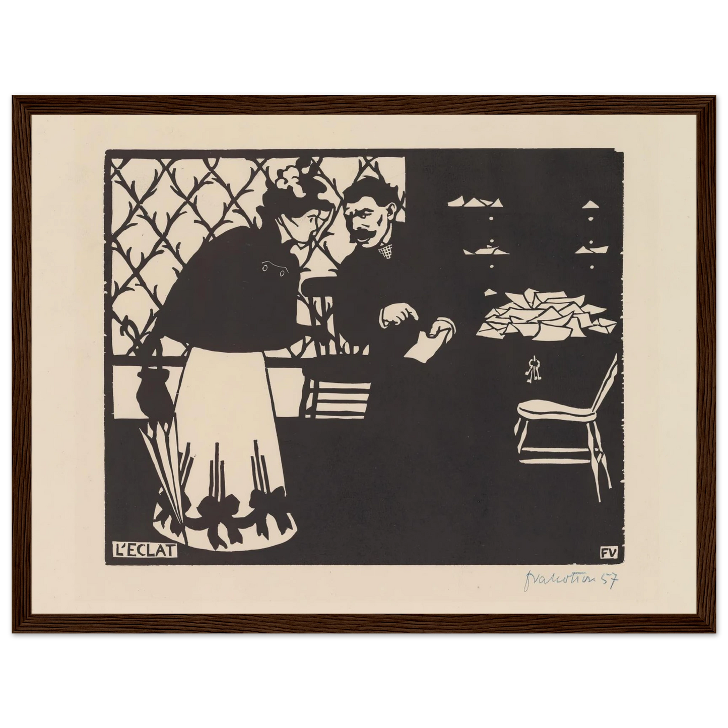 L’eclat (1898) Art Print | Felix Vallotton - Framed Poster - 30x40 cm / 12x16″ - Black frame
