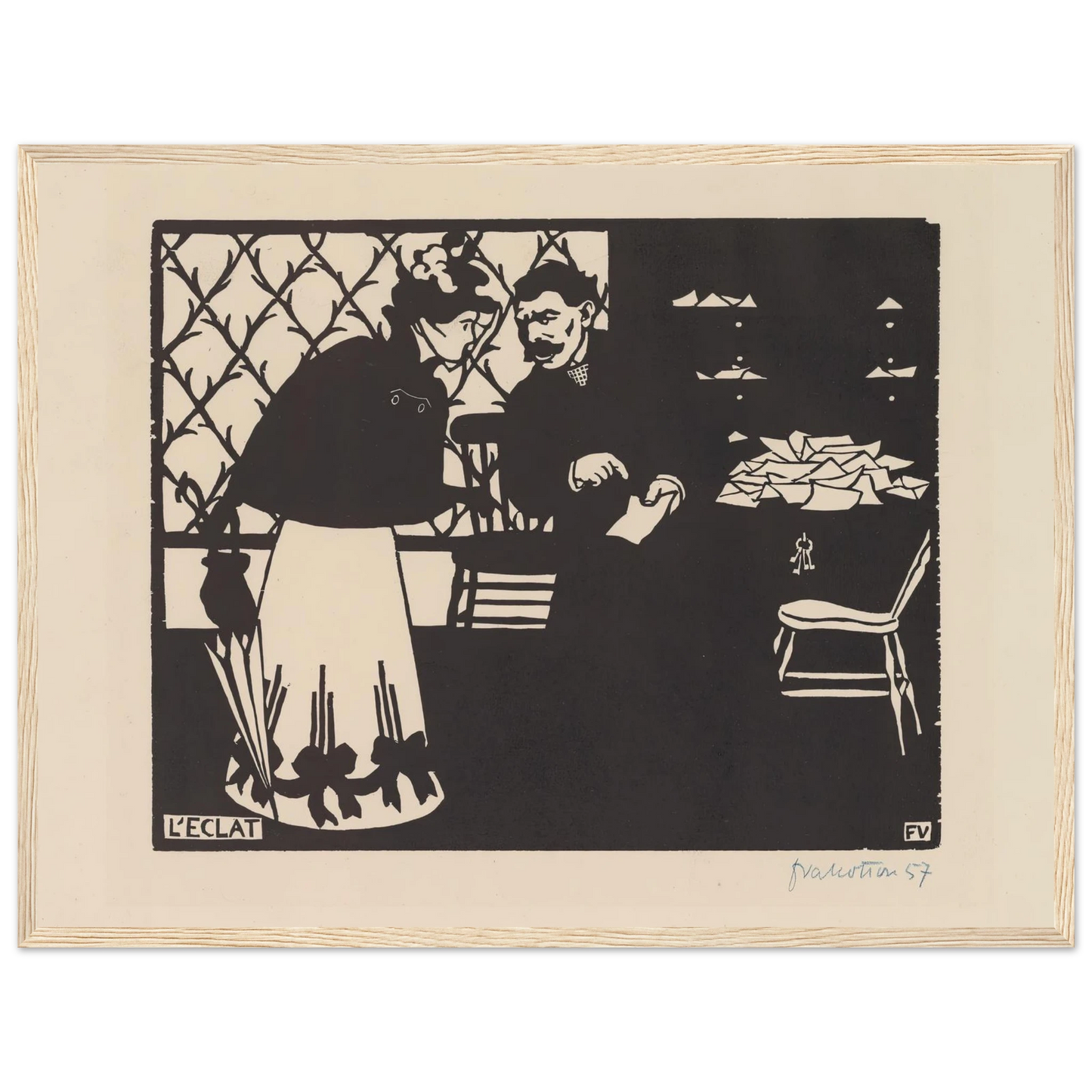 L’eclat (1898) Art Print | Felix Vallotton - Framed Poster - 30x40 cm / 12x16″ - Black frame