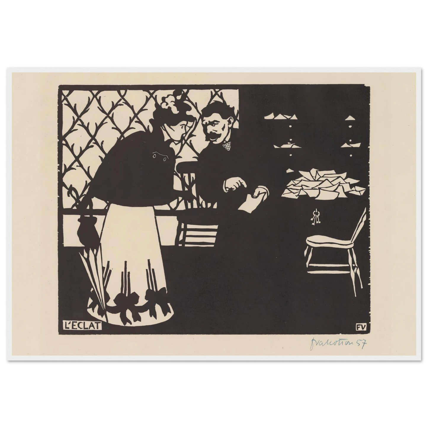 L’eclat (1898) Art Print | Felix Vallotton - Framed Poster - 30x40 cm / 12x16″ - Black frame