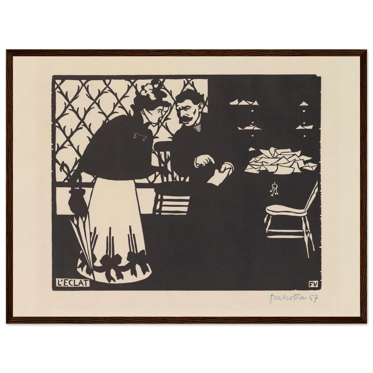 L’eclat (1898) Art Print | Felix Vallotton - Framed Poster - 30x40 cm / 12x16″ - Black frame
