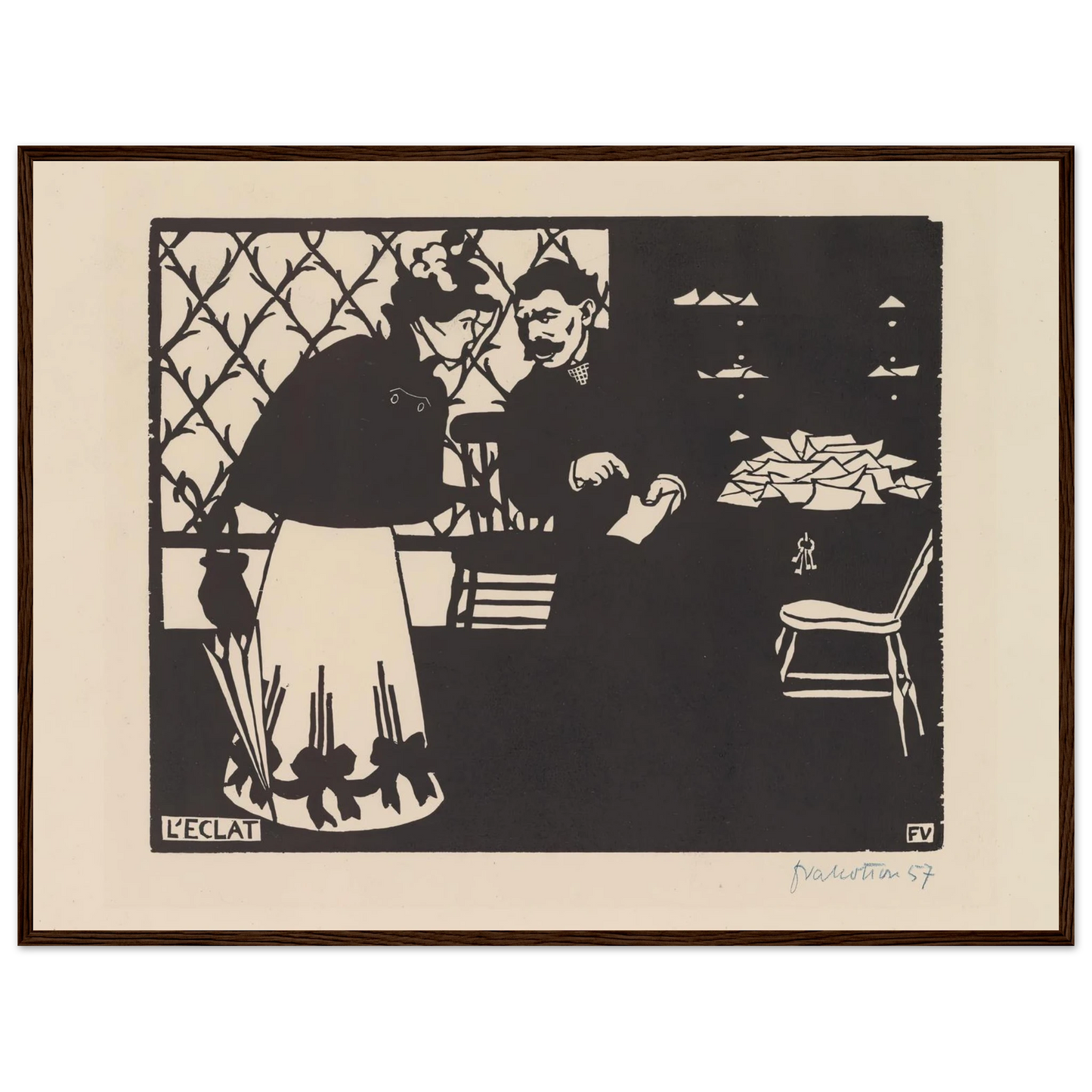 L’eclat (1898) Art Print | Felix Vallotton - Framed Poster - 30x40 cm / 12x16″ - Black frame