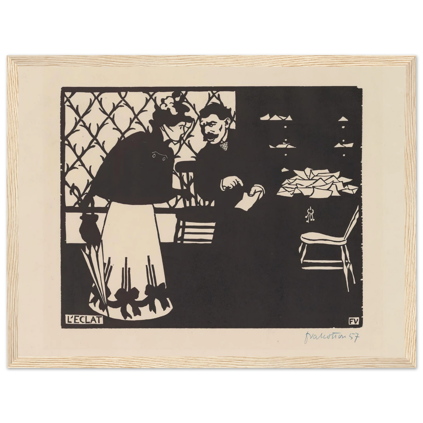 L’eclat (1898) Art Print | Felix Vallotton - Framed Poster - 30x40 cm / 12x16″ - Black frame