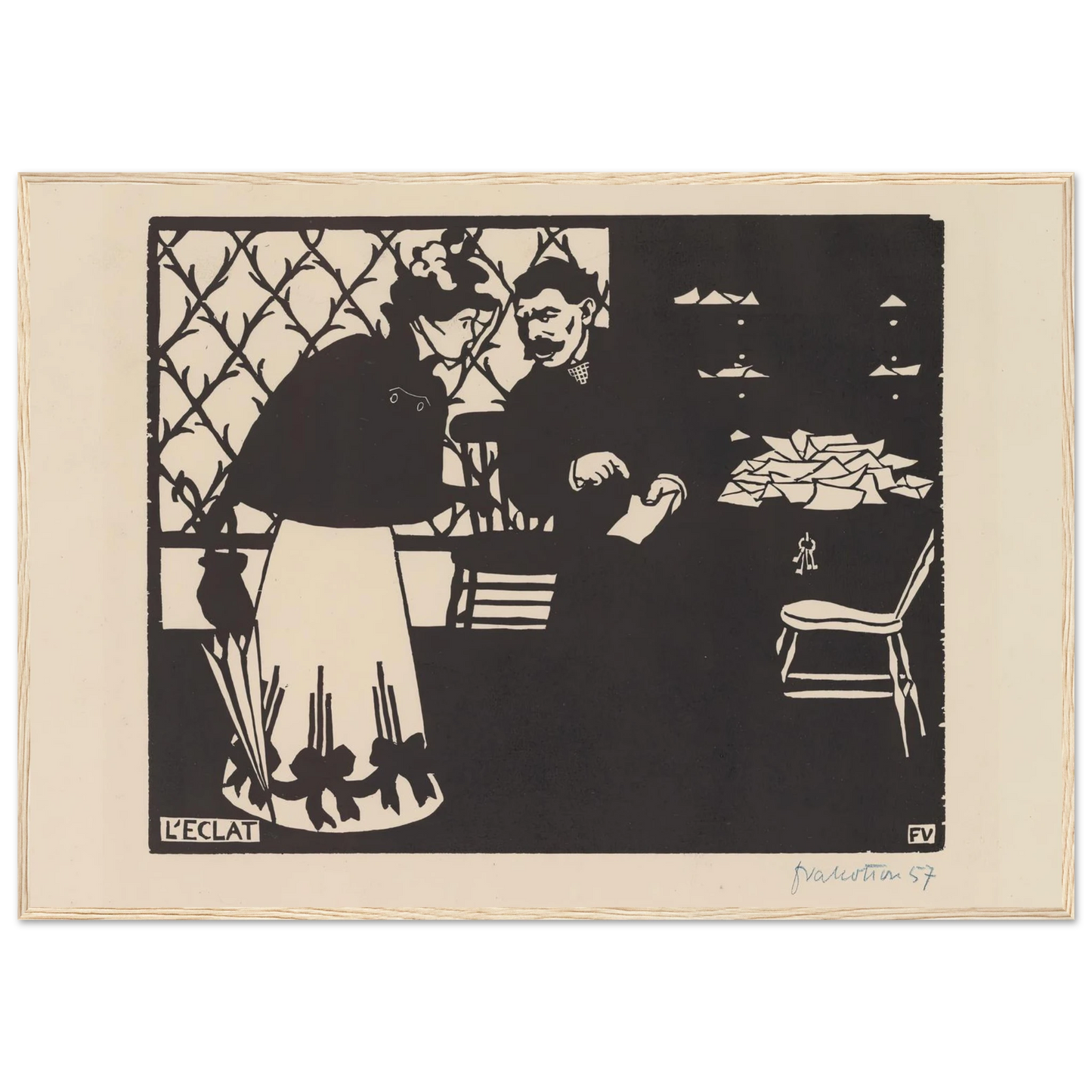 L’eclat (1898) Art Print | Felix Vallotton - Framed Poster - 30x40 cm / 12x16″ - Black frame