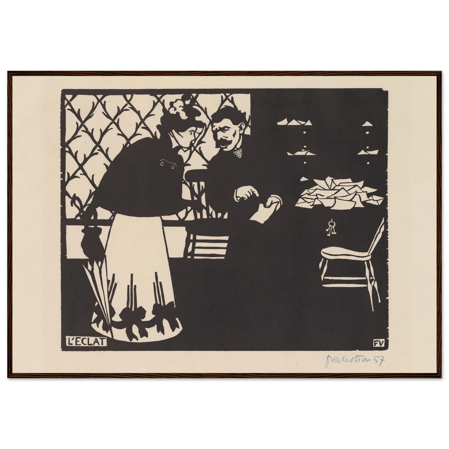 L’eclat (1898) Art Print | Felix Vallotton - Framed Poster - 30x40 cm / 12x16″ - Black frame