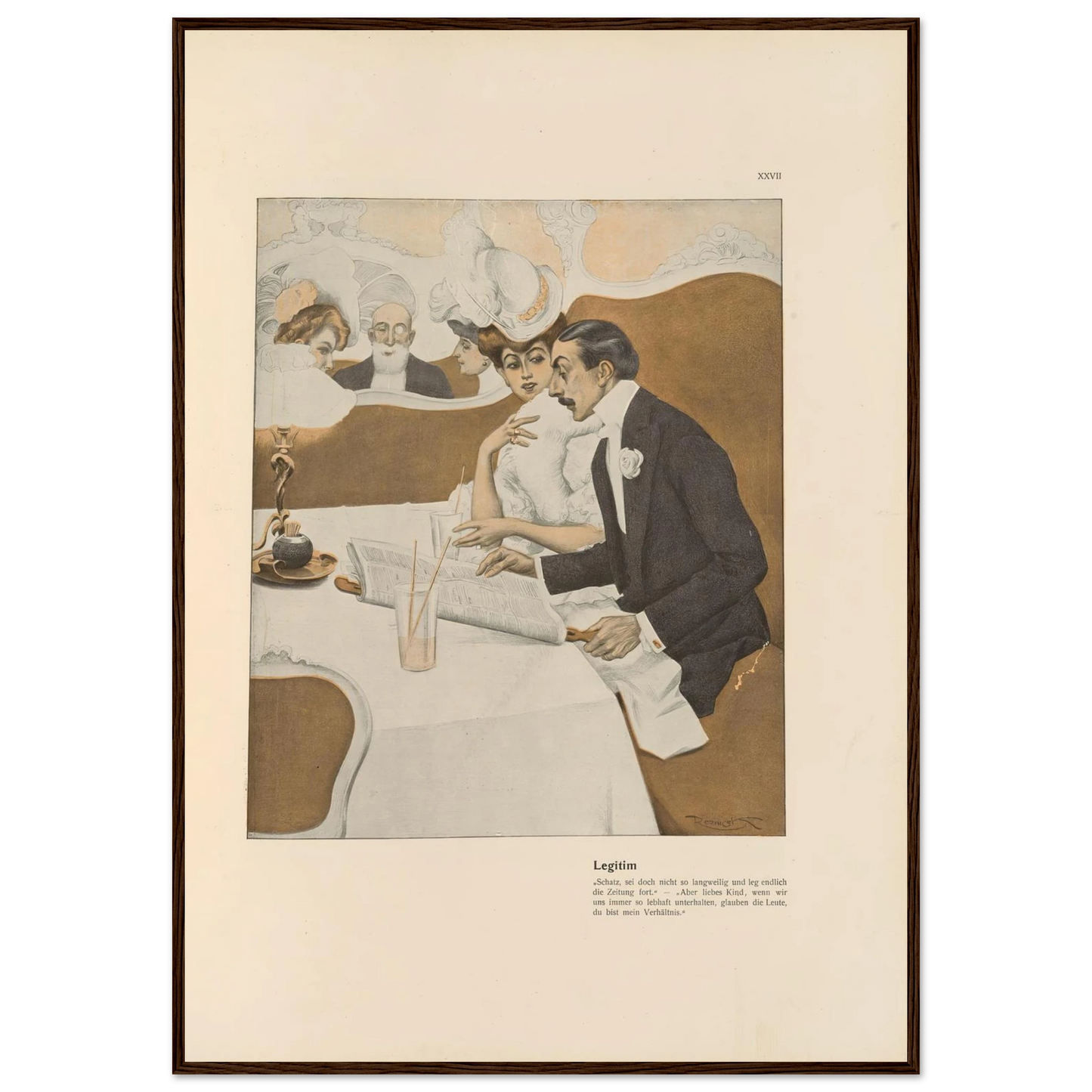 Legitim (1908) Art Print | Ferdinand Freiherr von Reznicek - Framed Poster - 30x40 cm / 12x16″ - Black frame