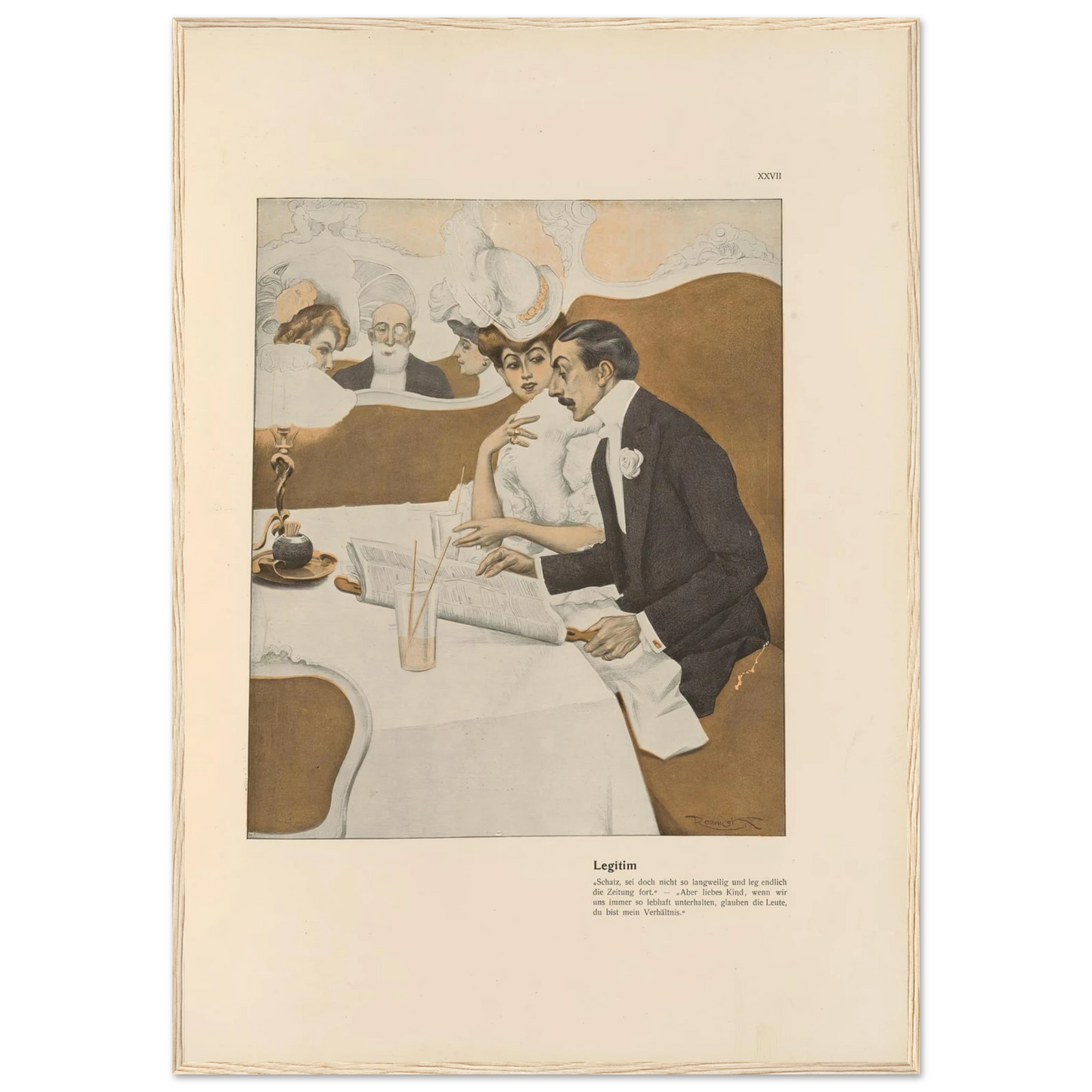 Legitim (1908) Art Print | Ferdinand Freiherr von Reznicek - Framed Poster - 30x40 cm / 12x16″ - Black frame