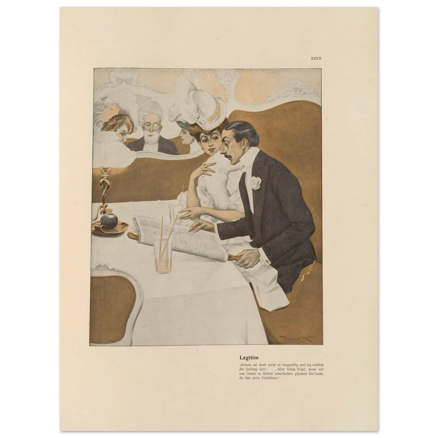Legitim (1908) Art Print | Ferdinand Freiherr von Reznicek - Framed Poster - 30x40 cm / 12x16″ - Black frame