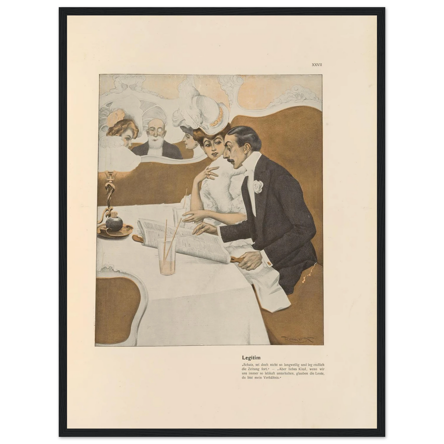 Legitim (1908) Art Print | Ferdinand Freiherr von Reznicek - Framed Poster - 30x40 cm / 12x16″ - Black frame