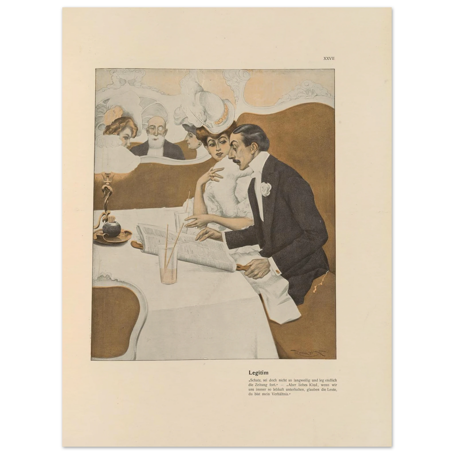 Legitim (1908) Art Print | Ferdinand Freiherr von Reznicek - Framed Poster - 30x40 cm / 12x16″ - Black frame