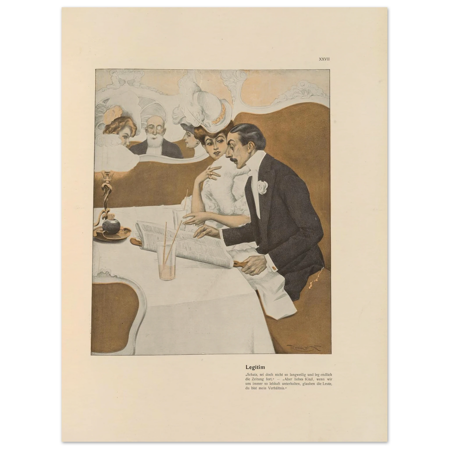 Legitim (1908) Art Print | Ferdinand Freiherr von Reznicek - Framed Poster - 30x40 cm / 12x16″ - Black frame