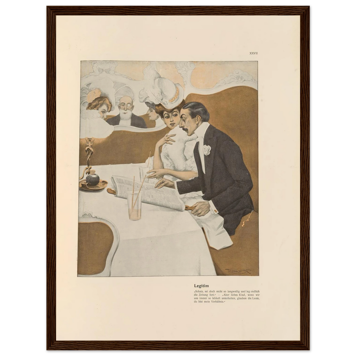 Legitim (1908) Art Print | Ferdinand Freiherr von Reznicek - Framed Poster - 30x40 cm / 12x16″ - Black frame