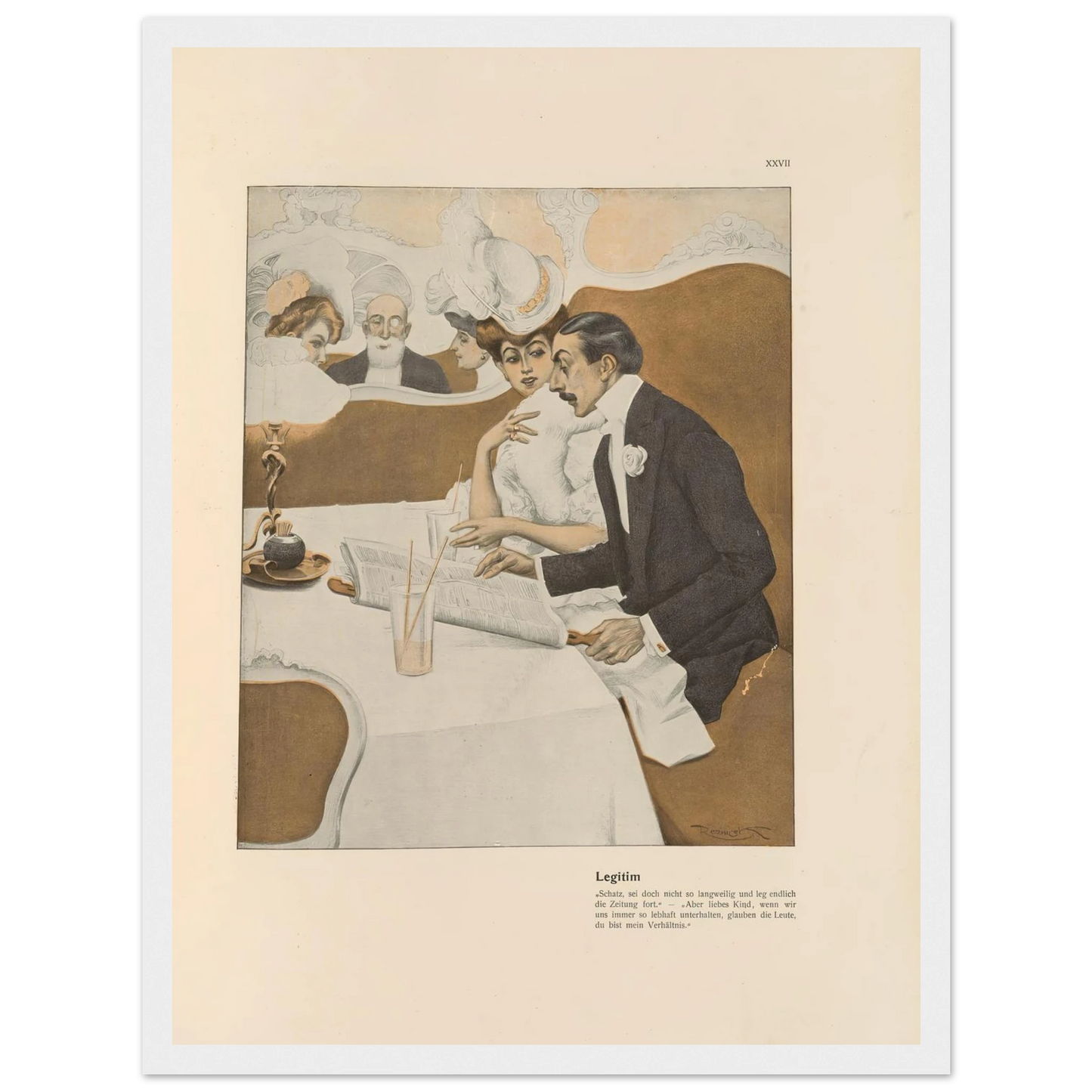 Legitim (1908) Art Print | Ferdinand Freiherr von Reznicek - Framed Poster - 30x40 cm / 12x16″ - Black frame