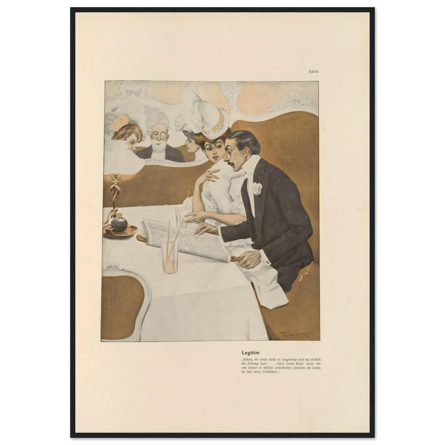 Legitim (1908) Art Print | Ferdinand Freiherr von Reznicek - Framed Poster - 30x40 cm / 12x16″ - Black frame