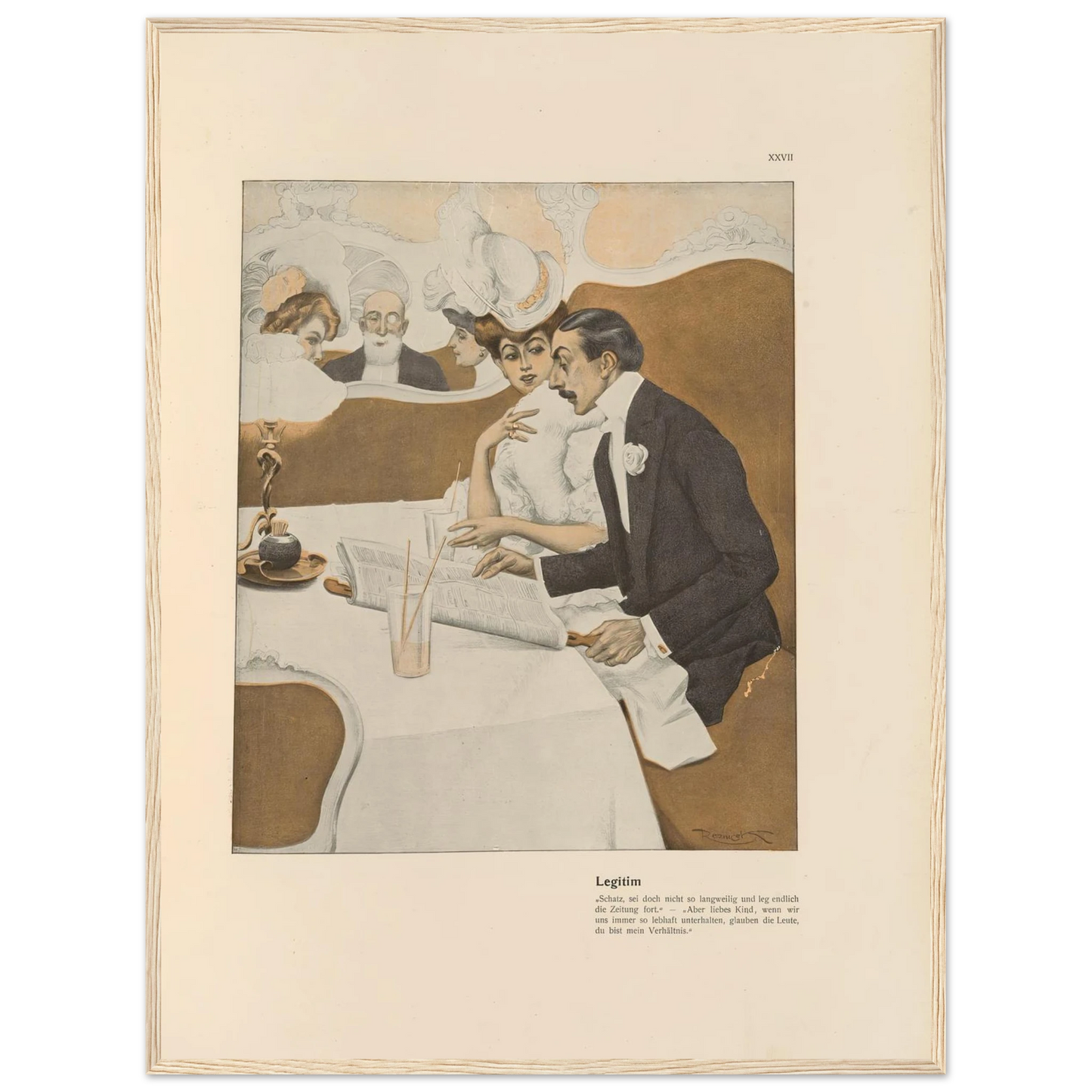 Legitim (1908) Art Print | Ferdinand Freiherr von Reznicek - Framed Poster - 30x40 cm / 12x16″ - Black frame