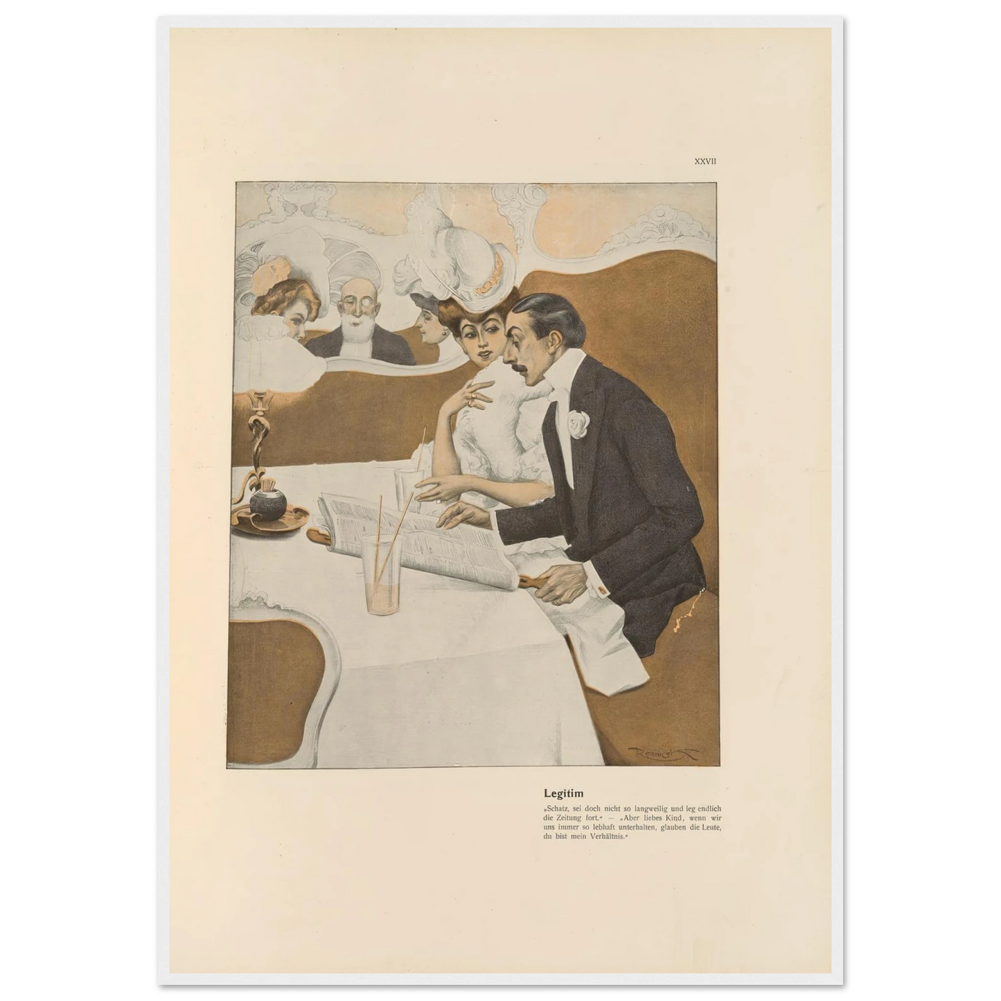 Legitim (1908) Art Print | Ferdinand Freiherr von Reznicek - Framed Poster - 30x40 cm / 12x16″ - Black frame