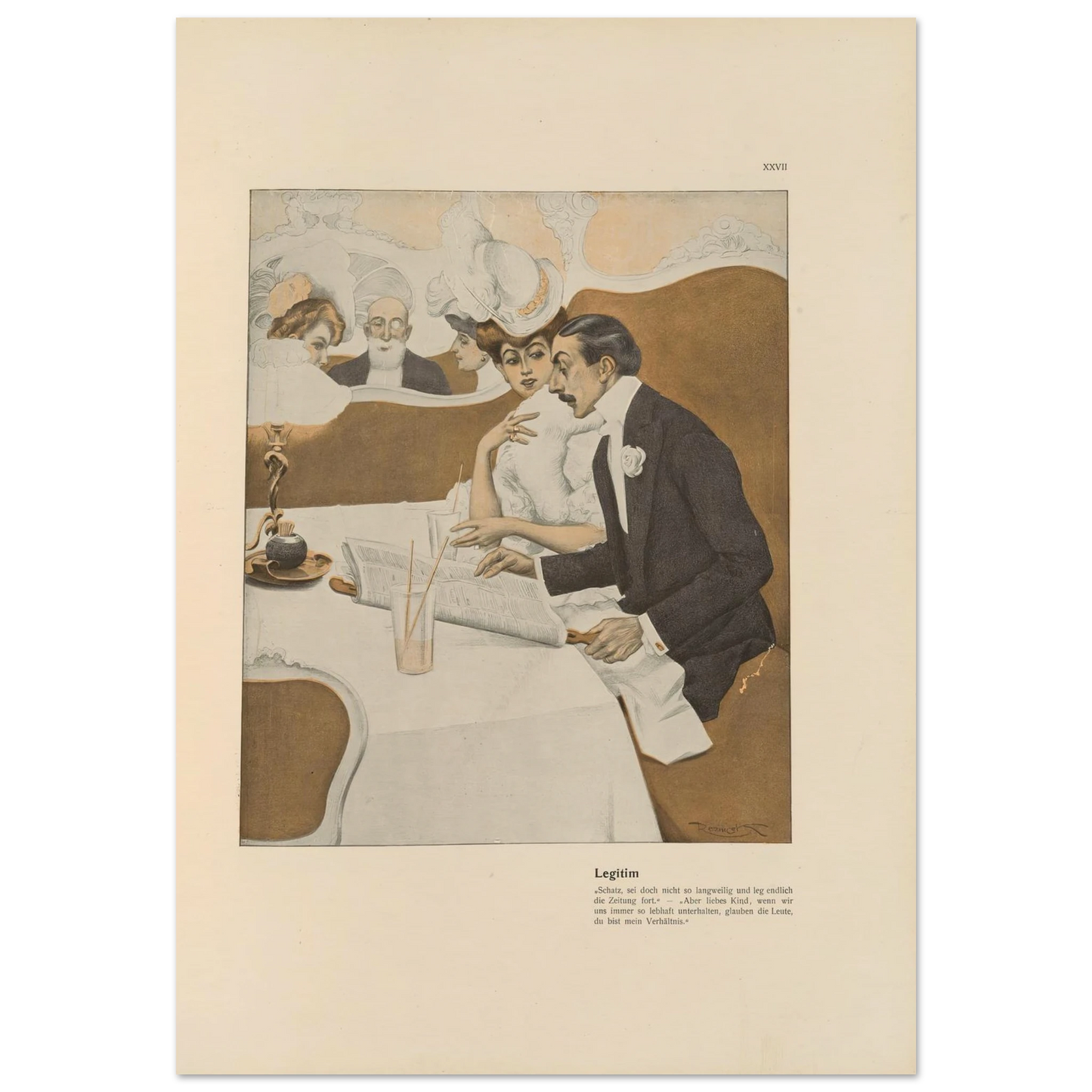 Legitim (1908) Art Print | Ferdinand Freiherr von Reznicek - Framed Poster - 30x40 cm / 12x16″ - Black frame