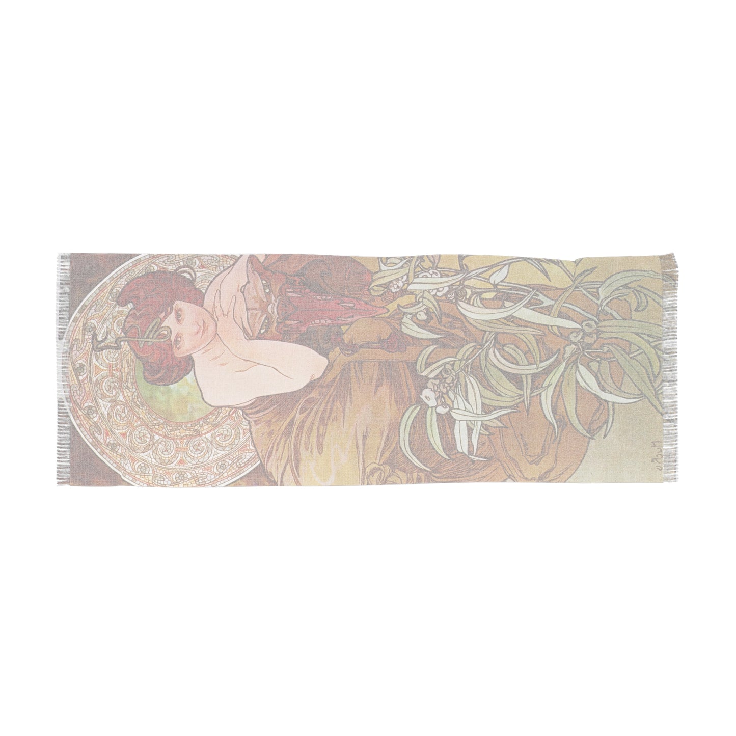 L'Emeraude | Alphonse Mucha Scarf – Art Nouveau Scarf - - 27" × 71'' - 