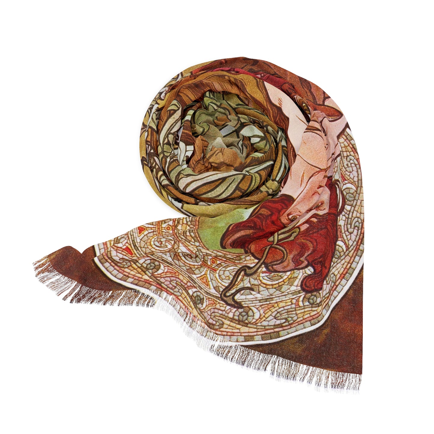 L'Emeraude | Alphonse Mucha Scarf – Art Nouveau Scarf - - 27" × 71'' - 