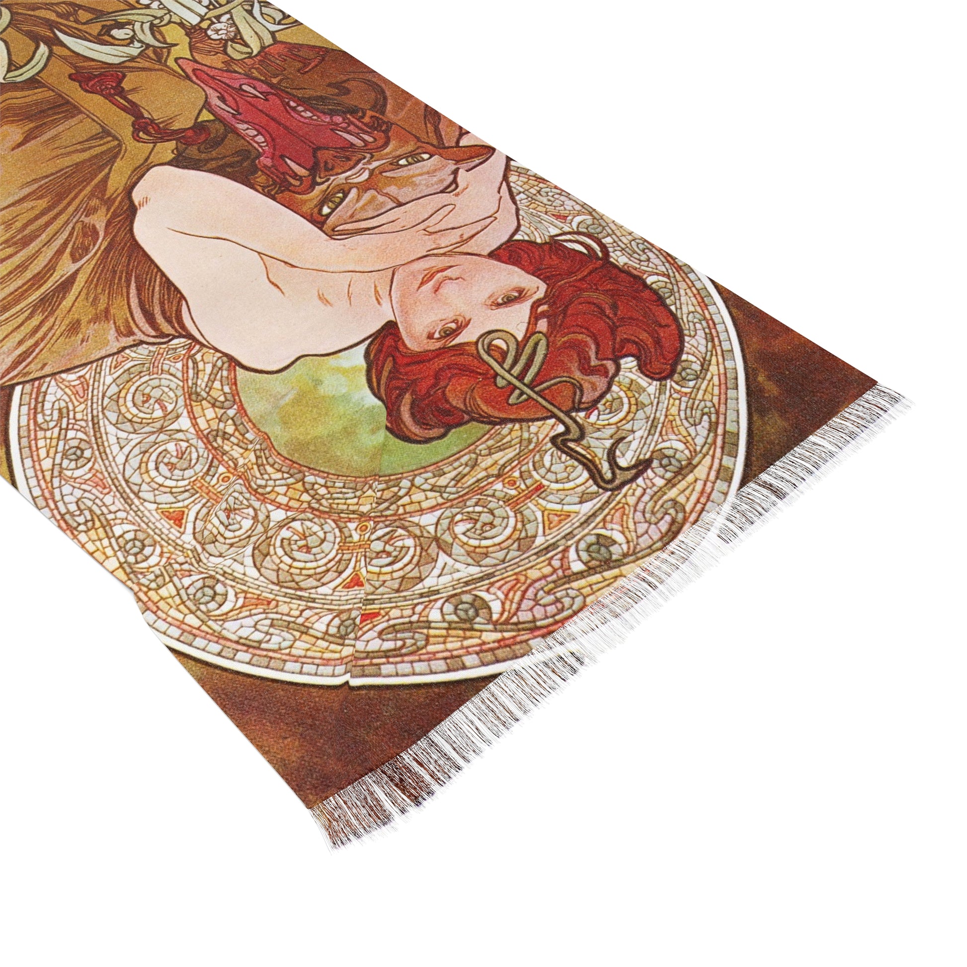 L'Emeraude | Alphonse Mucha Scarf – Art Nouveau Scarf - - 27" × 71'' - 
