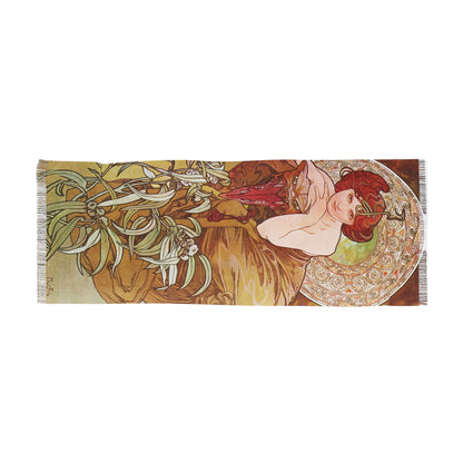 L'Emeraude | Alphonse Mucha Scarf – Art Nouveau Scarf - - 27" × 71'' - 