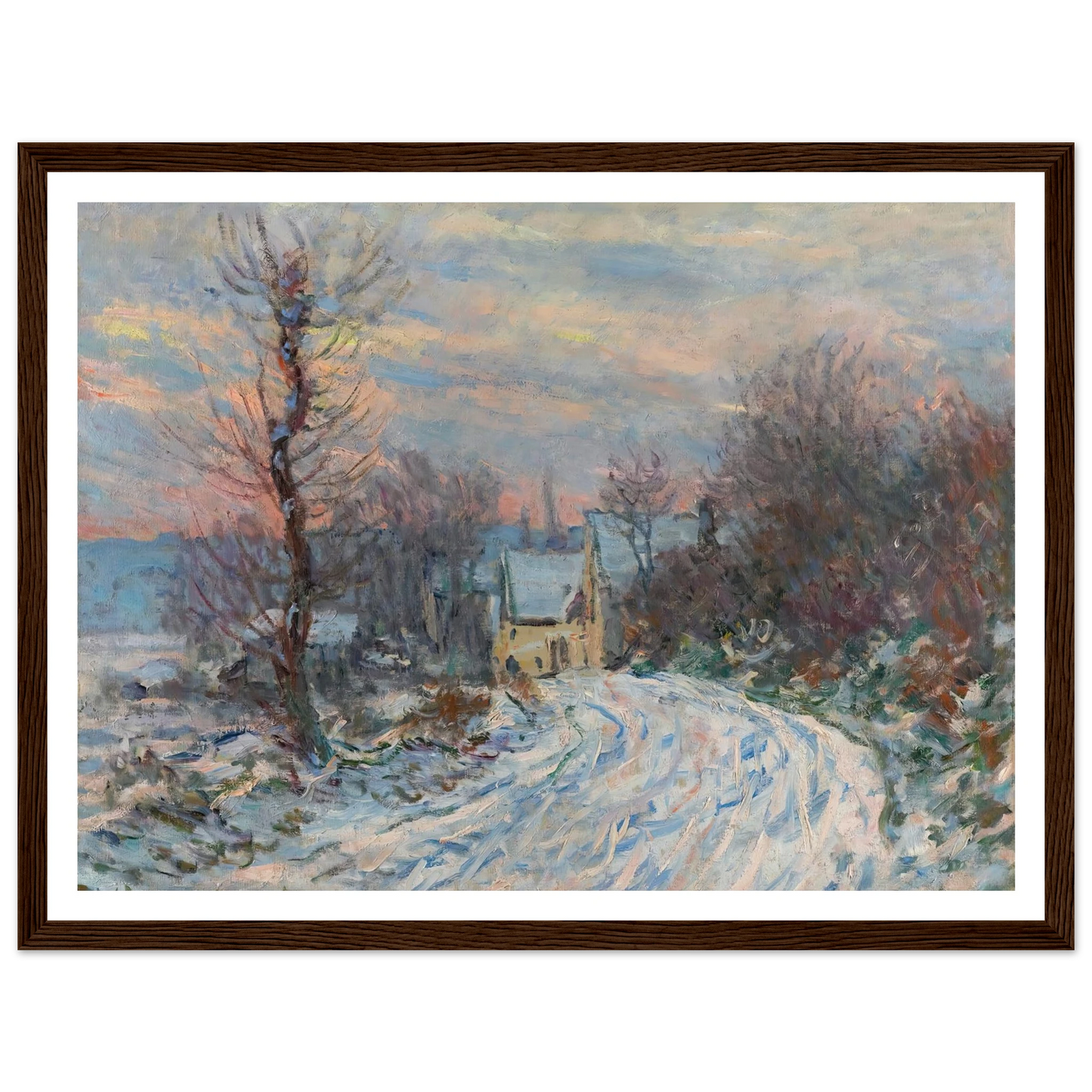 L’entrée De Giverny En Hiver (1885) Art Print | Claude Monet - Framed Poster - 30x40 cm / 12x16″ - Black frame