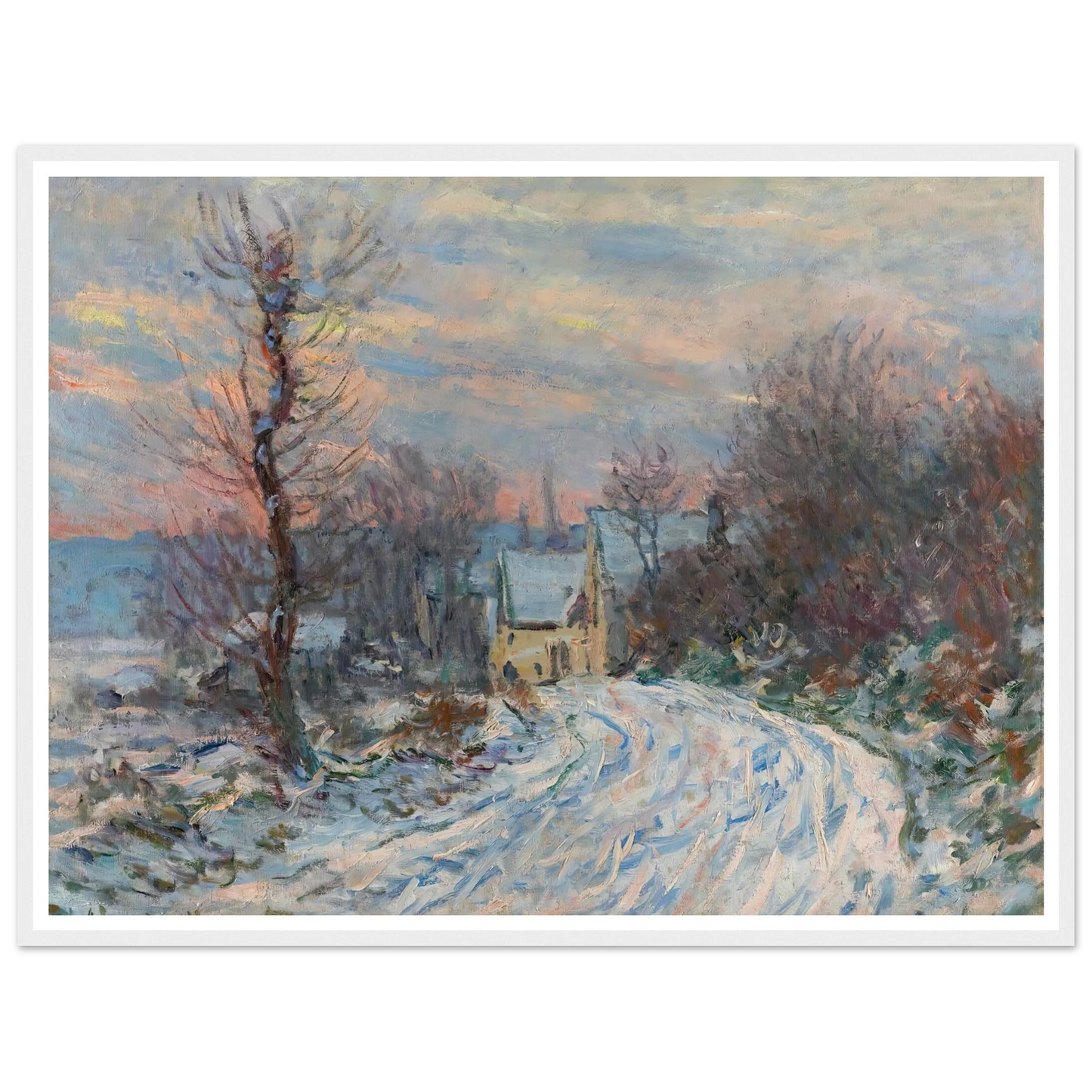 L’entrée De Giverny En Hiver (1885) Art Print | Claude Monet - Framed Poster - 30x40 cm / 12x16″ - Black frame