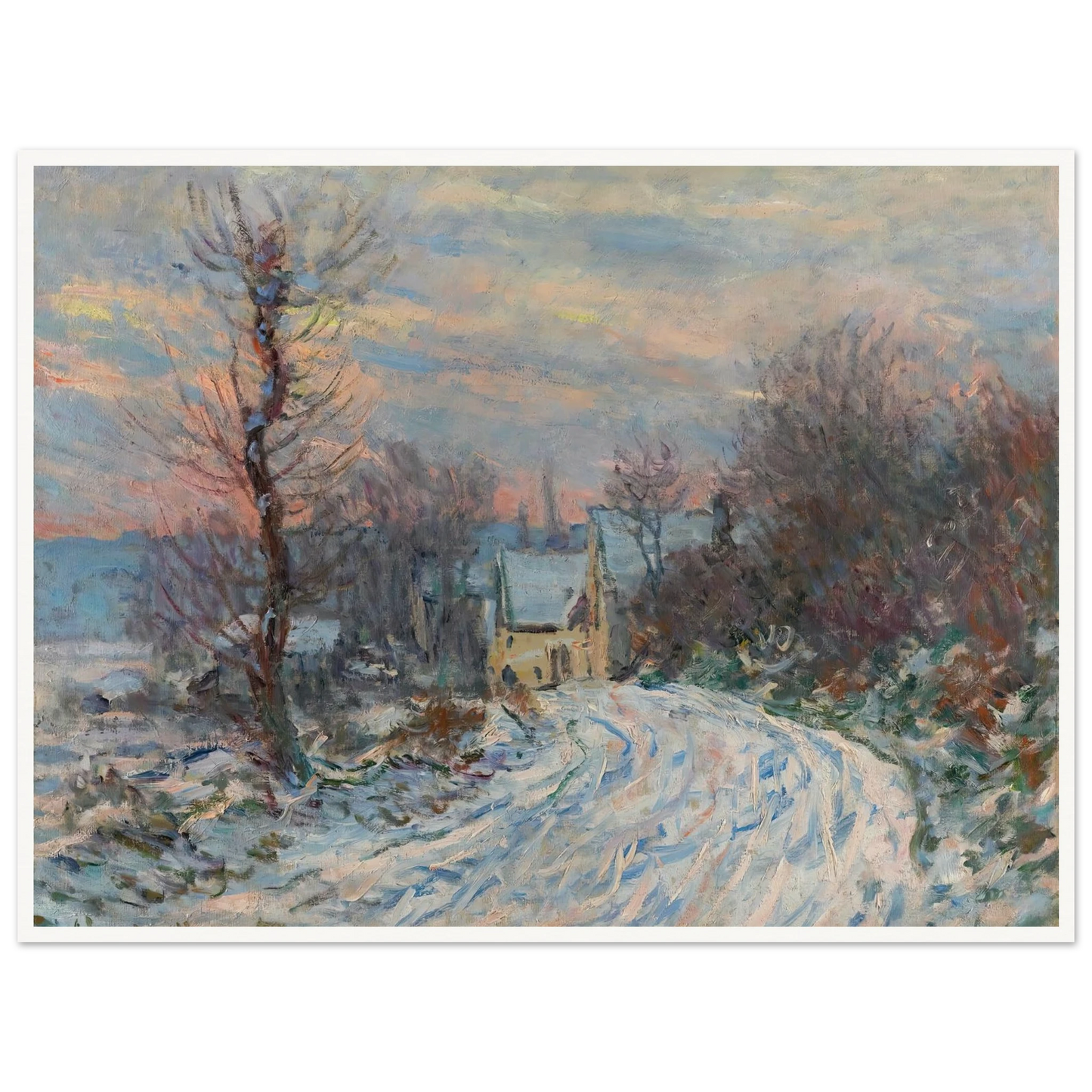 L’entrée De Giverny En Hiver (1885) Art Print | Claude Monet - Framed Poster - 30x40 cm / 12x16″ - Black frame