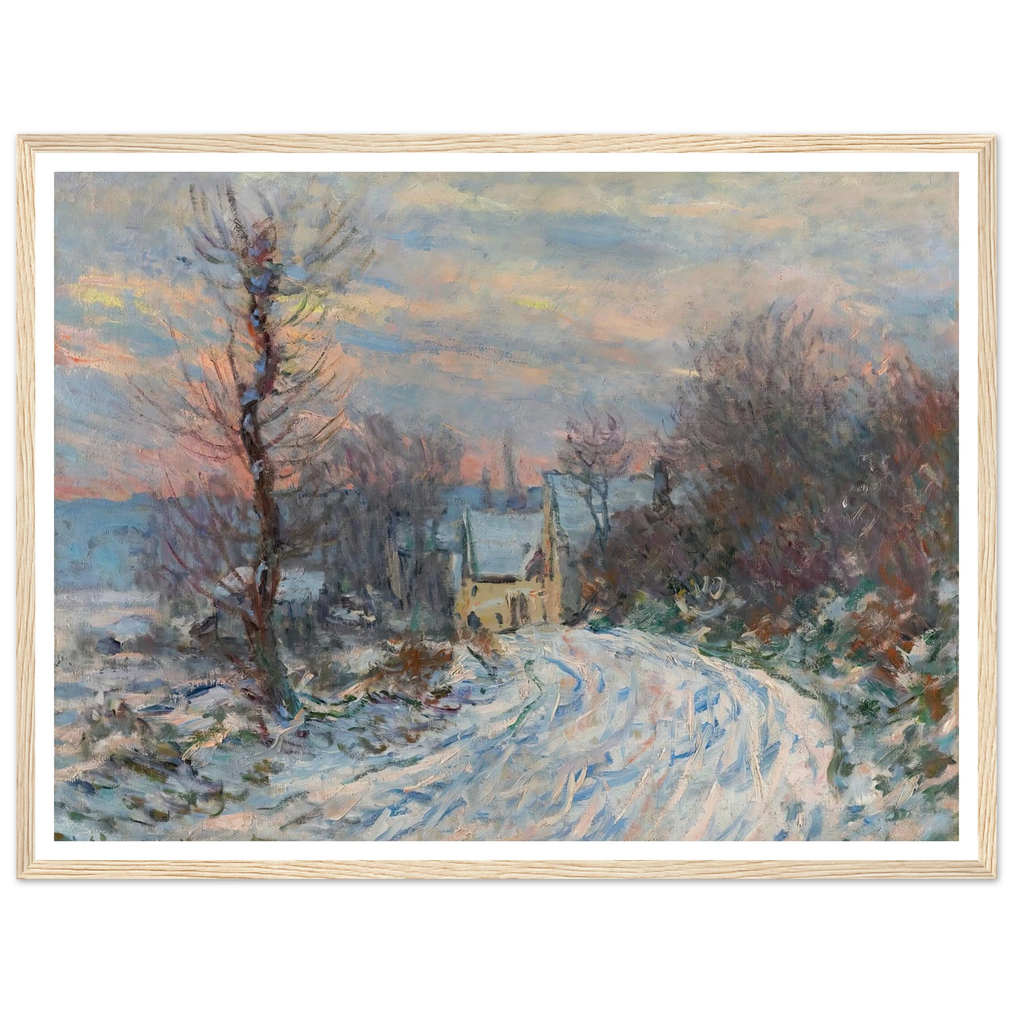 L’entrée De Giverny En Hiver (1885) Art Print | Claude Monet - Framed Poster - 30x40 cm / 12x16″ - Black frame