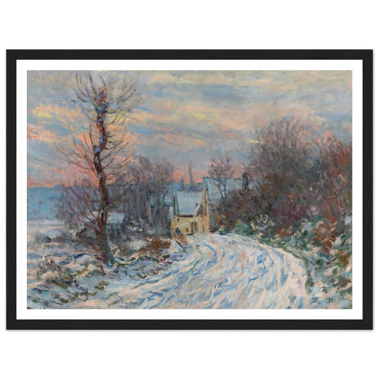 L’entrée De Giverny En Hiver (1885) Art Print | Claude Monet - Framed Poster - 30x40 cm / 12x16″ - Black frame