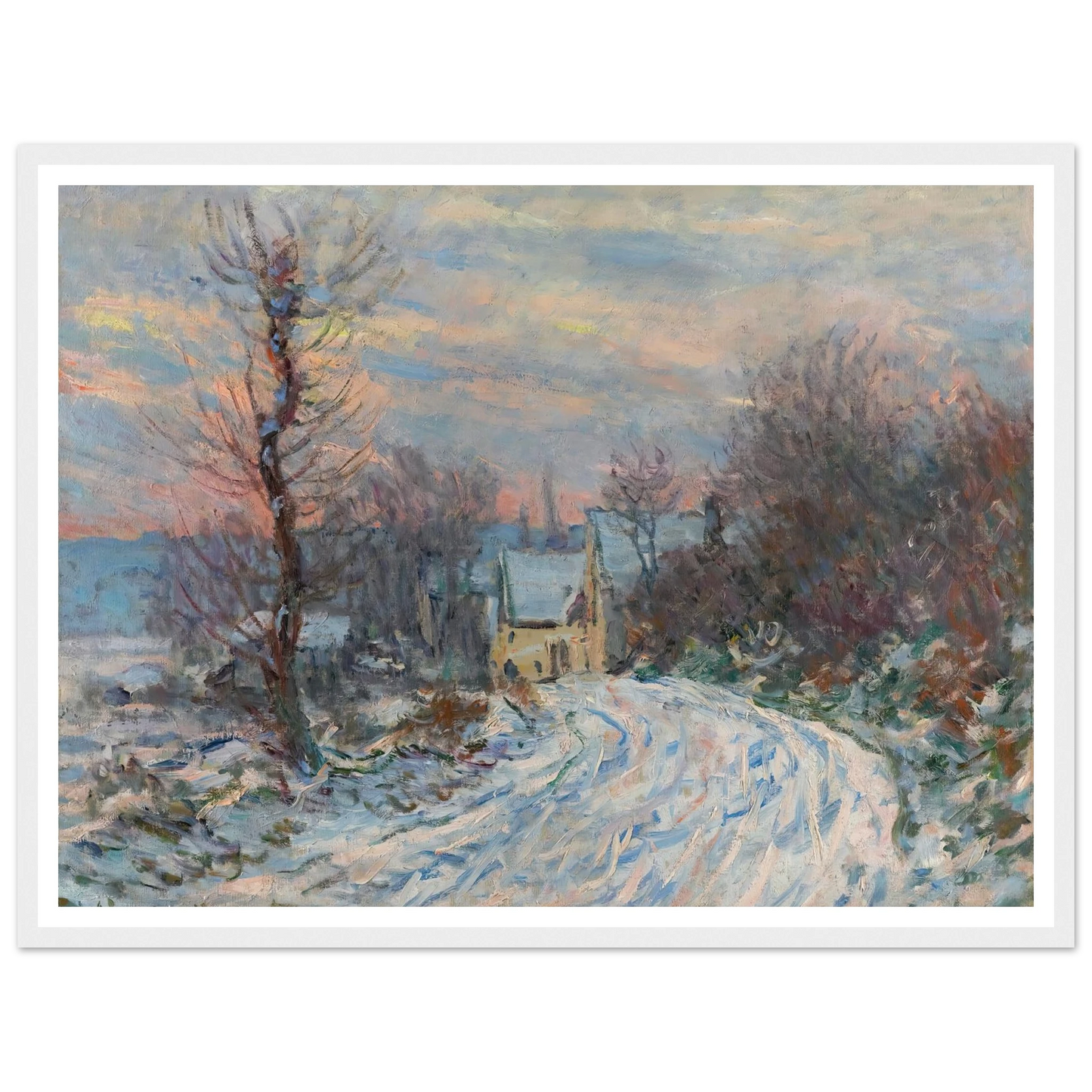 L’entrée De Giverny En Hiver (1885) Art Print | Claude Monet - Framed Poster - 30x40 cm / 12x16″ - Black frame