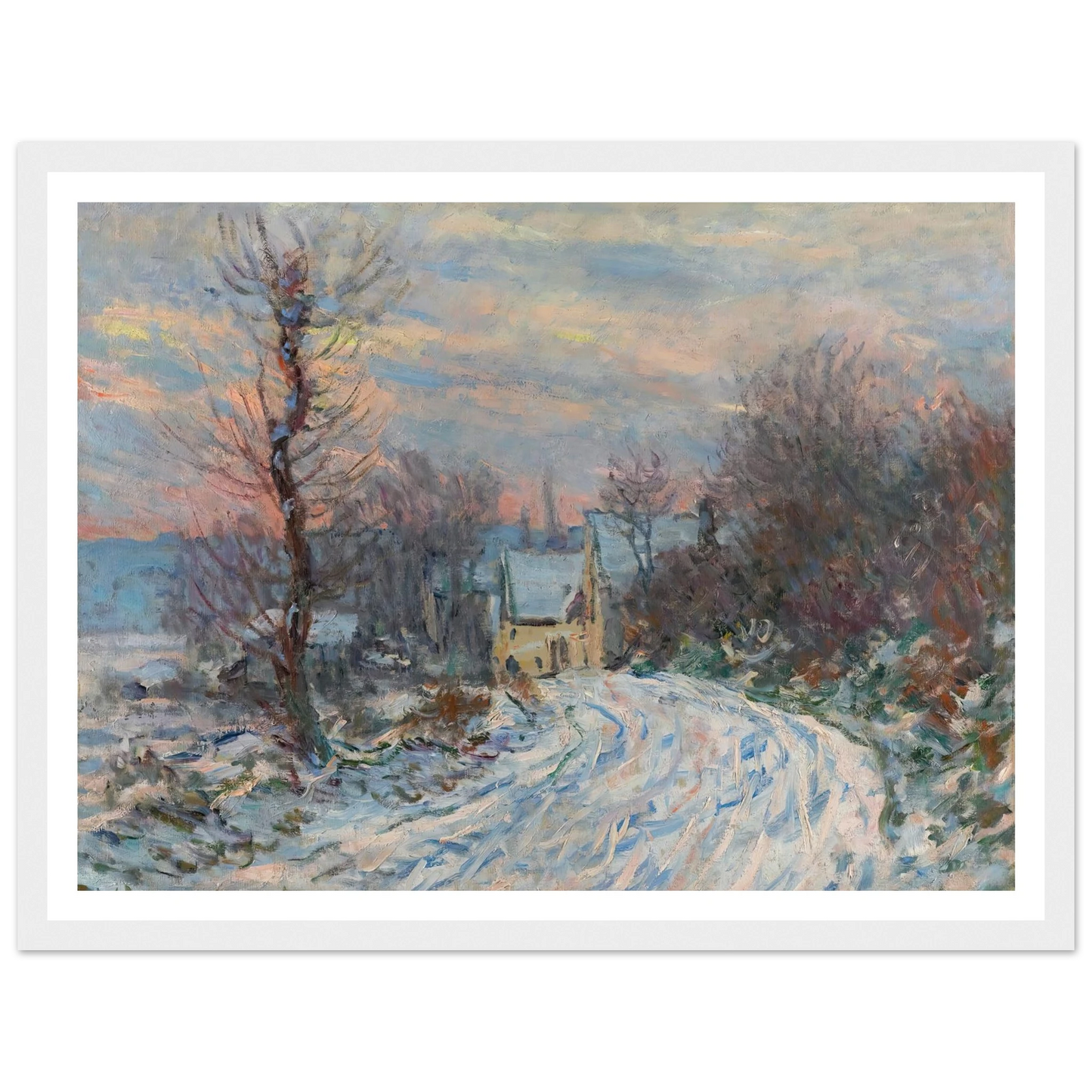 L’entrée De Giverny En Hiver (1885) Art Print | Claude Monet - Framed Poster - 30x40 cm / 12x16″ - Black frame