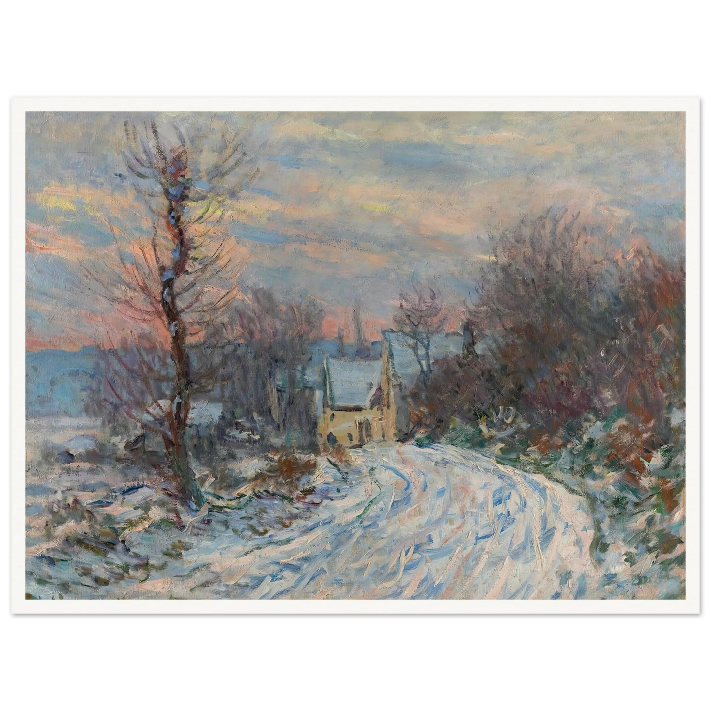 L’entrée De Giverny En Hiver (1885) Art Print | Claude Monet - Framed Poster - 30x40 cm / 12x16″ - Black frame