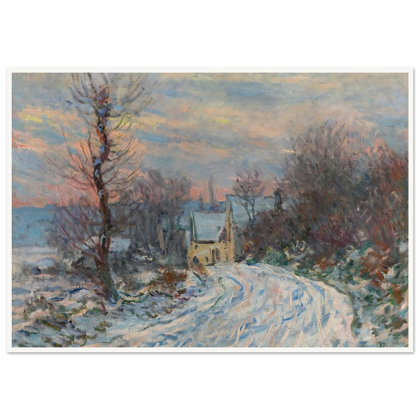 L’entrée De Giverny En Hiver (1885) Art Print | Claude Monet - Framed Poster - 30x40 cm / 12x16″ - Black frame