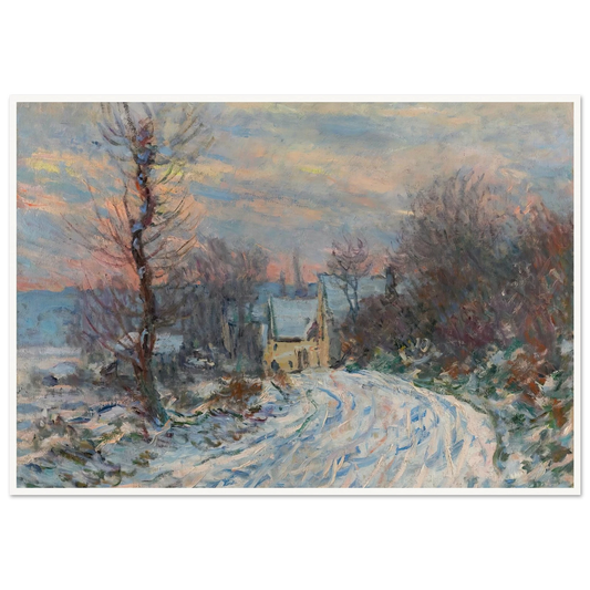 L’entrée De Giverny En Hiver (1885) Art Print | Claude Monet - Framed Poster - 30x40 cm / 12x16″ - Black frame