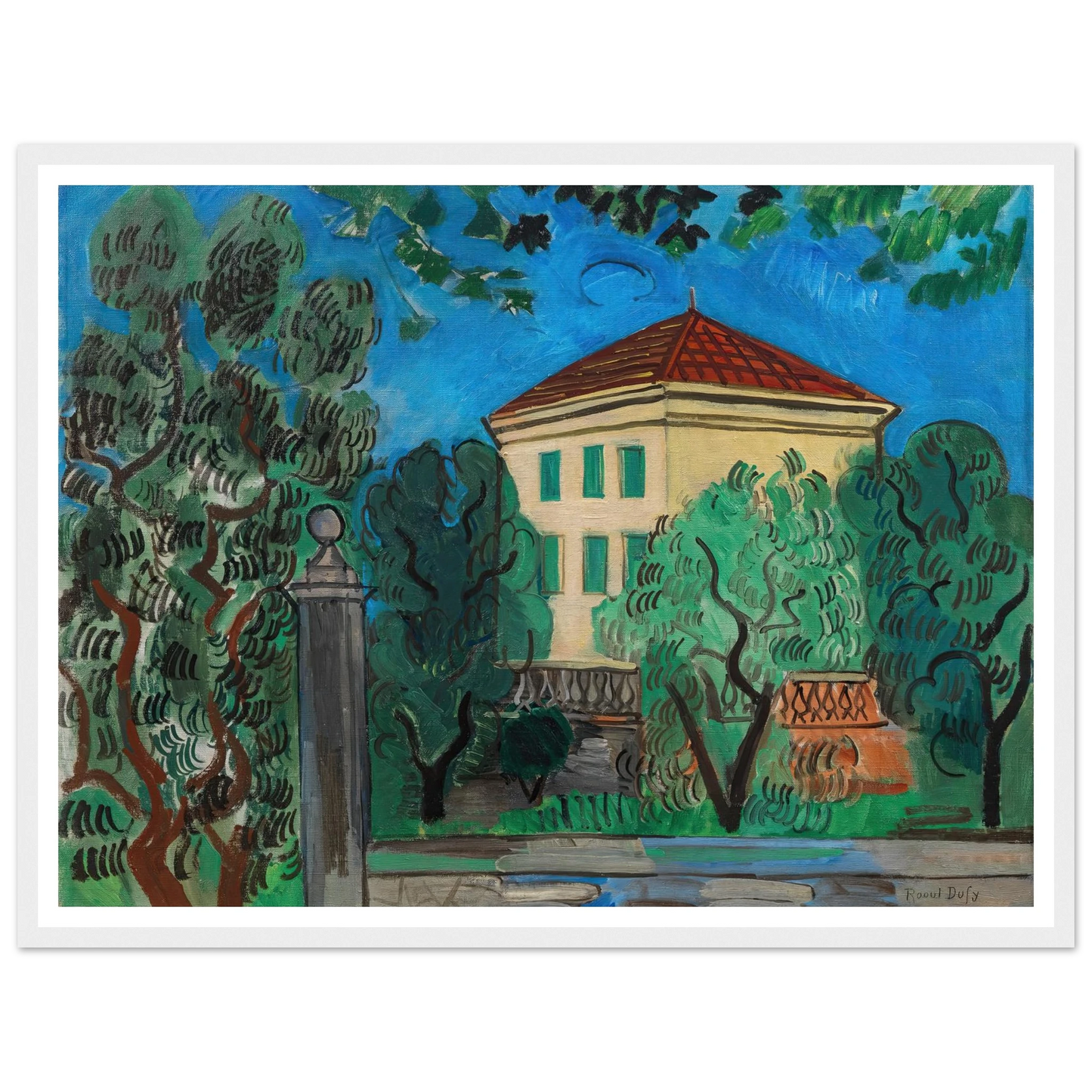L’entrée du jardin (1923) Art Print | Raoul Dufy - Framed Poster - 30x40 cm / 12x16″ - Black frame