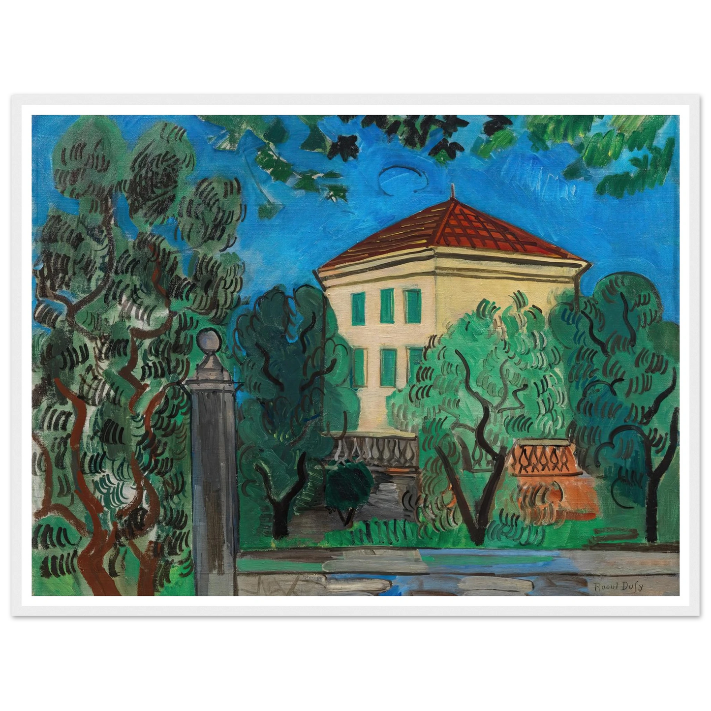 L’entrée du jardin (1923) Art Print | Raoul Dufy - Framed Poster - 30x40 cm / 12x16″ - Black frame