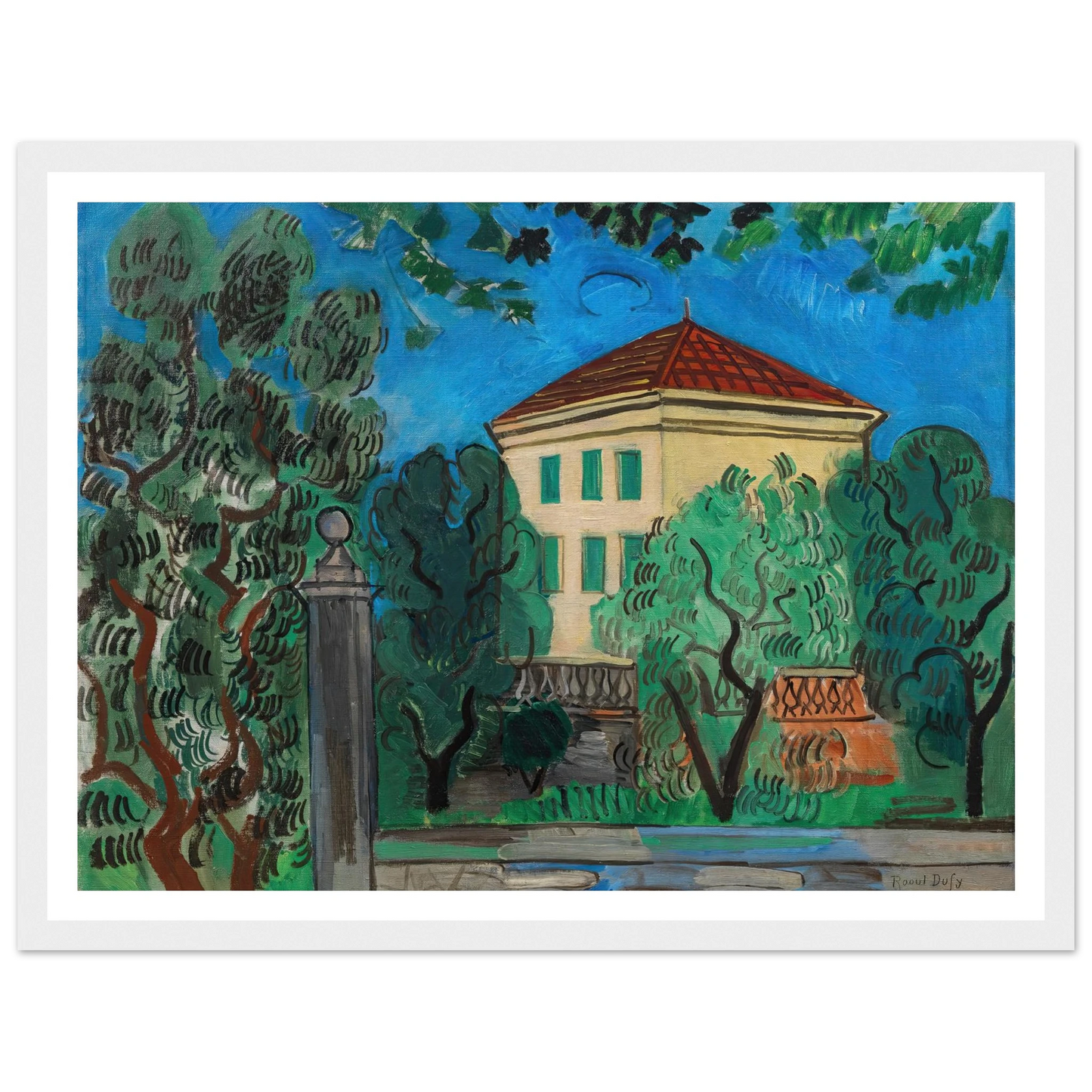 L’entrée du jardin (1923) Art Print | Raoul Dufy - Framed Poster - 30x40 cm / 12x16″ - Black frame