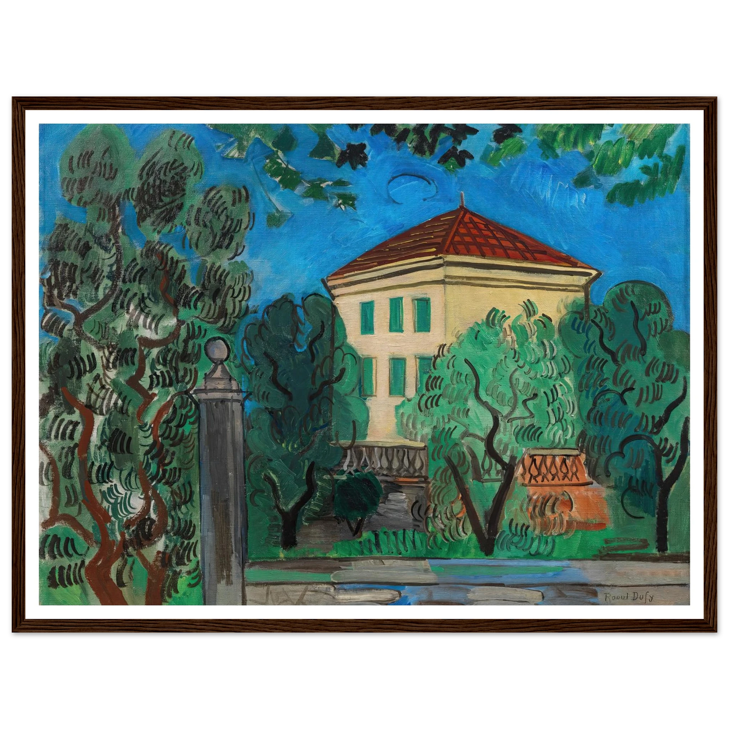 L’entrée du jardin (1923) Art Print | Raoul Dufy - Framed Poster - 30x40 cm / 12x16″ - Black frame