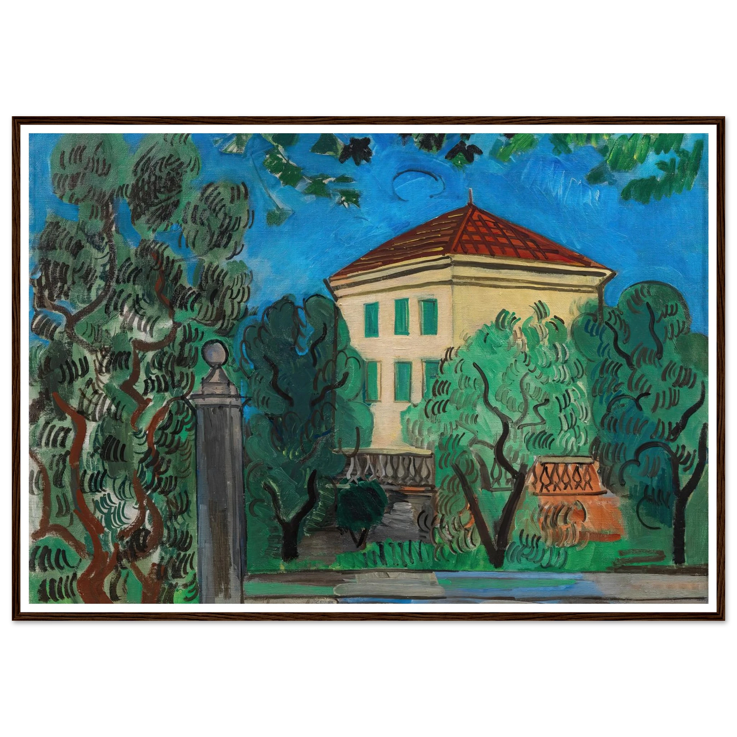 L’entrée du jardin (1923) Art Print | Raoul Dufy - Framed Poster - 30x40 cm / 12x16″ - Black frame